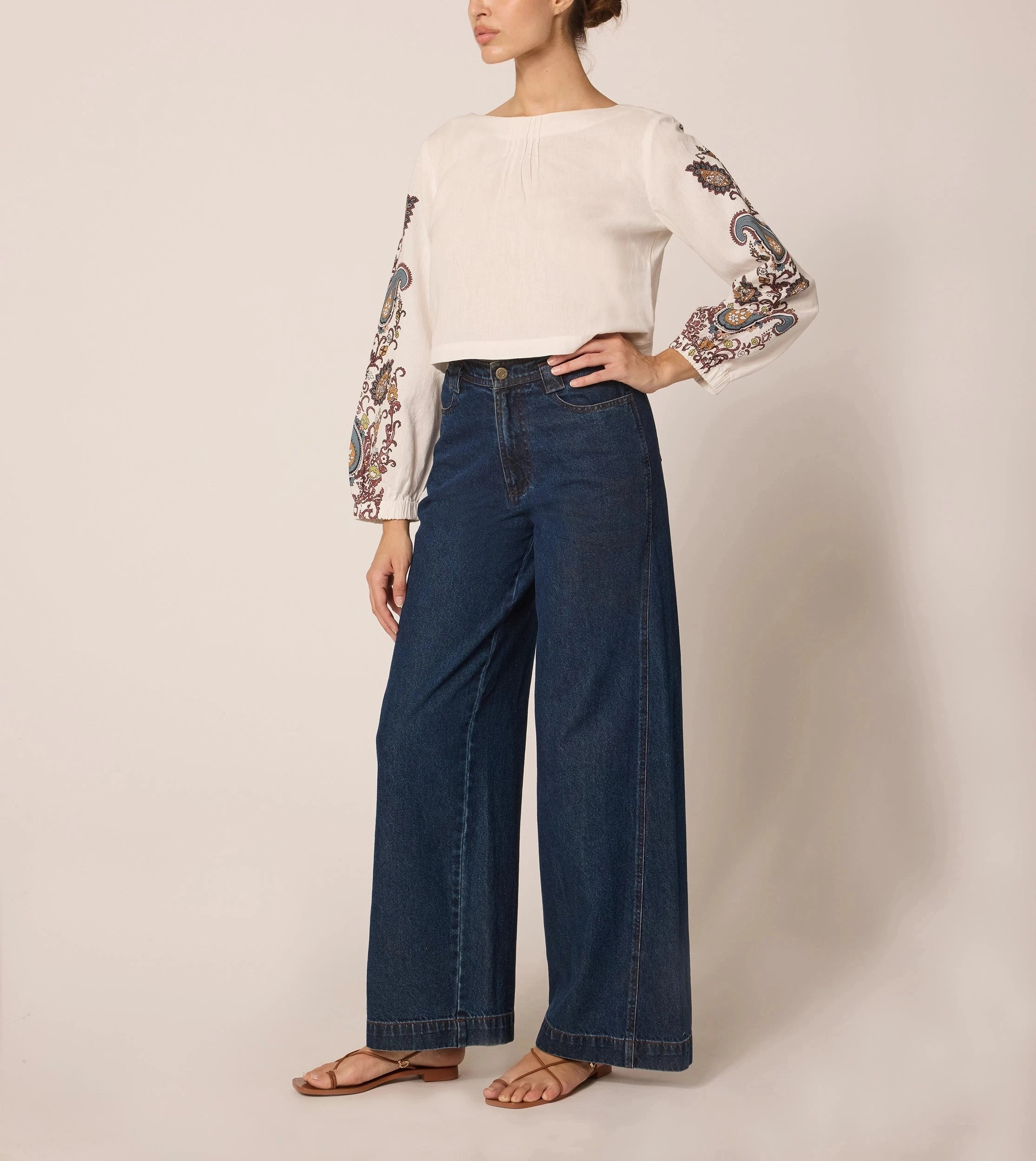 Georgia Blouse | Veneto Paisley Flexible Material Casual Pullover