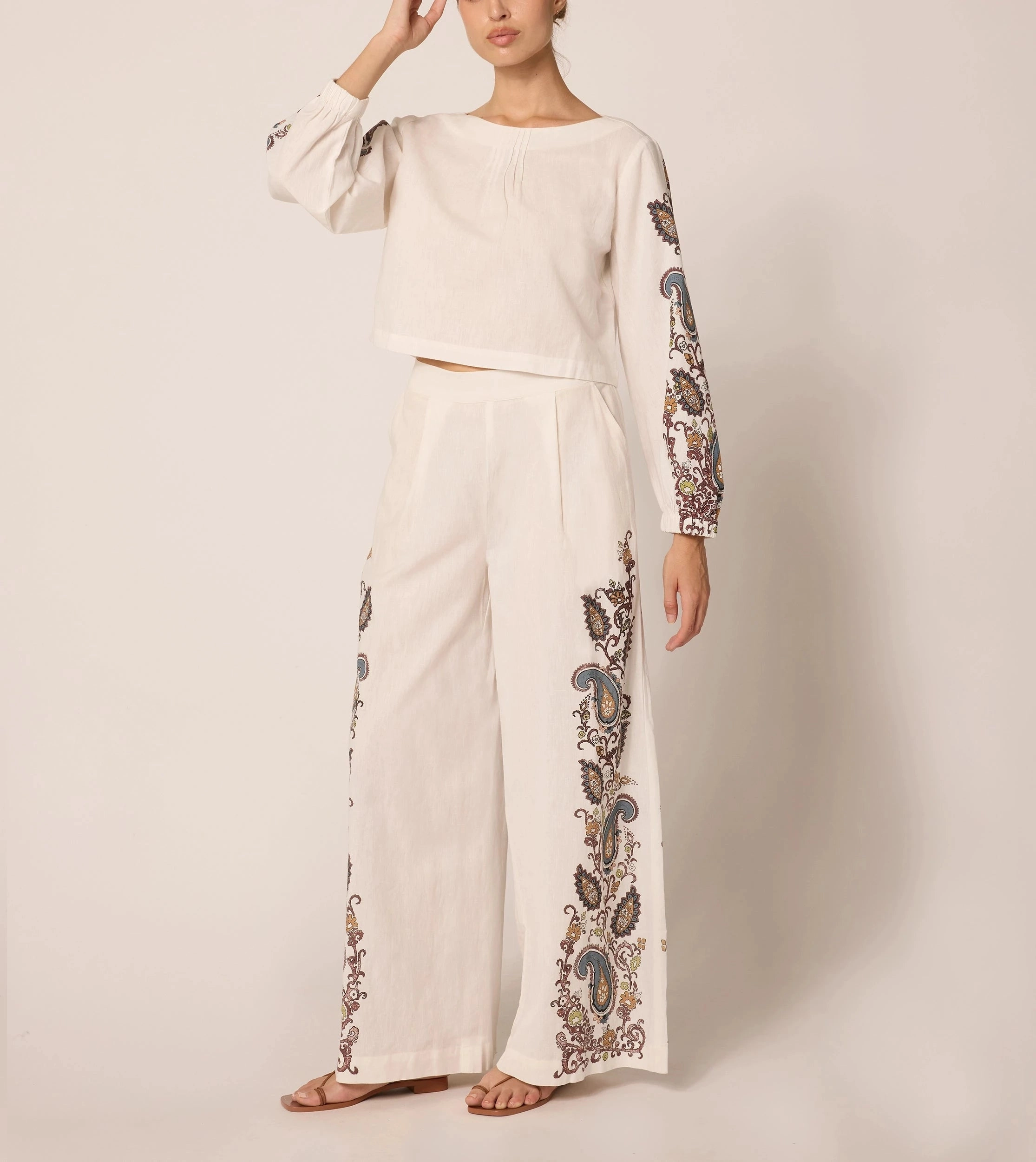 Georgia Blouse | Veneto Paisley StretchableKnit