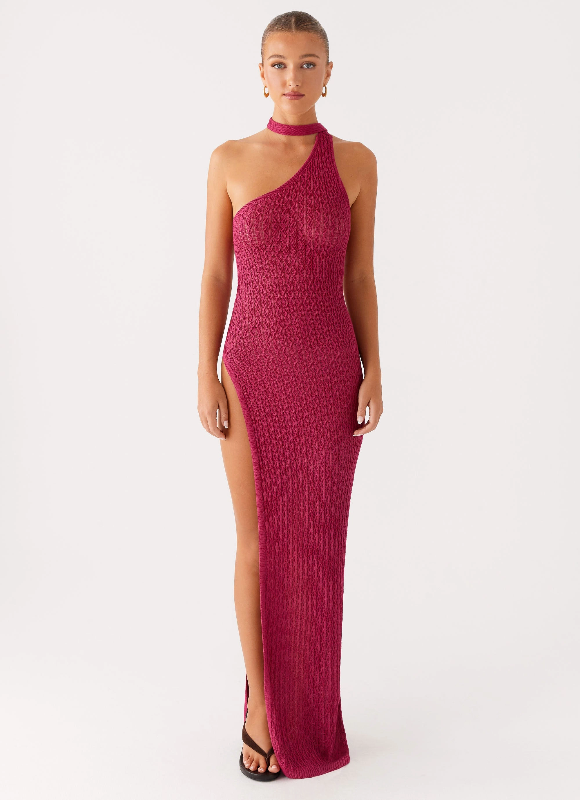 DurableStitching Carryn Knit Maxi Dress - Hot Pink