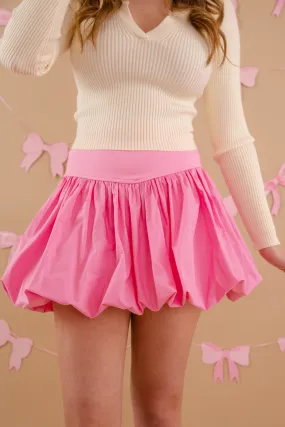 Chilly Weather Wear EasyCareFabric Plan A Date Bubble Skirt-Hot Pink