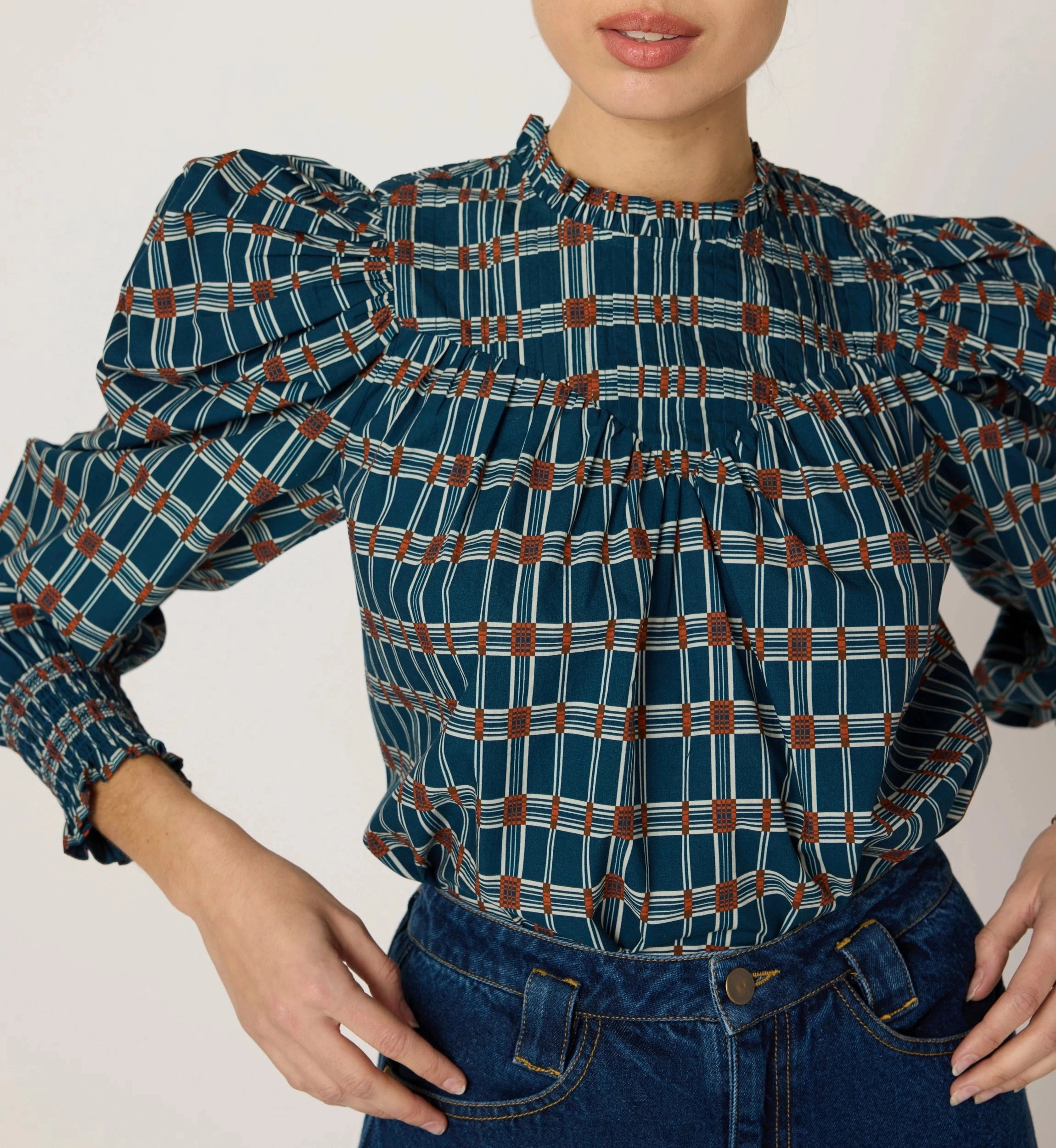 AntiPilling Sustainable Manufacturing Irina Blouse | Santo Stripe