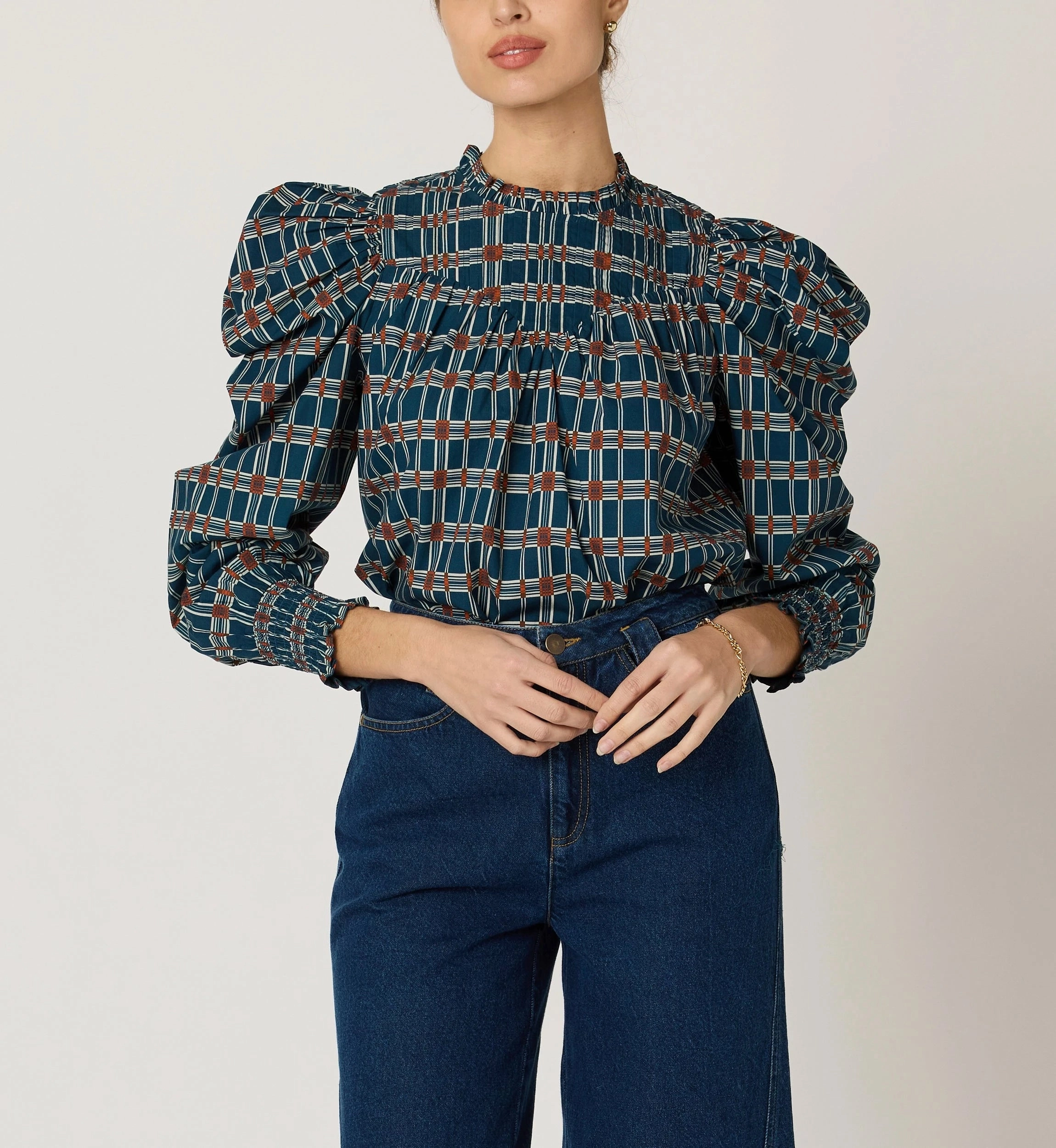 Irina Blouse | Santo Stripe Pocket Reinforcement Wrinkle Resistant Finish