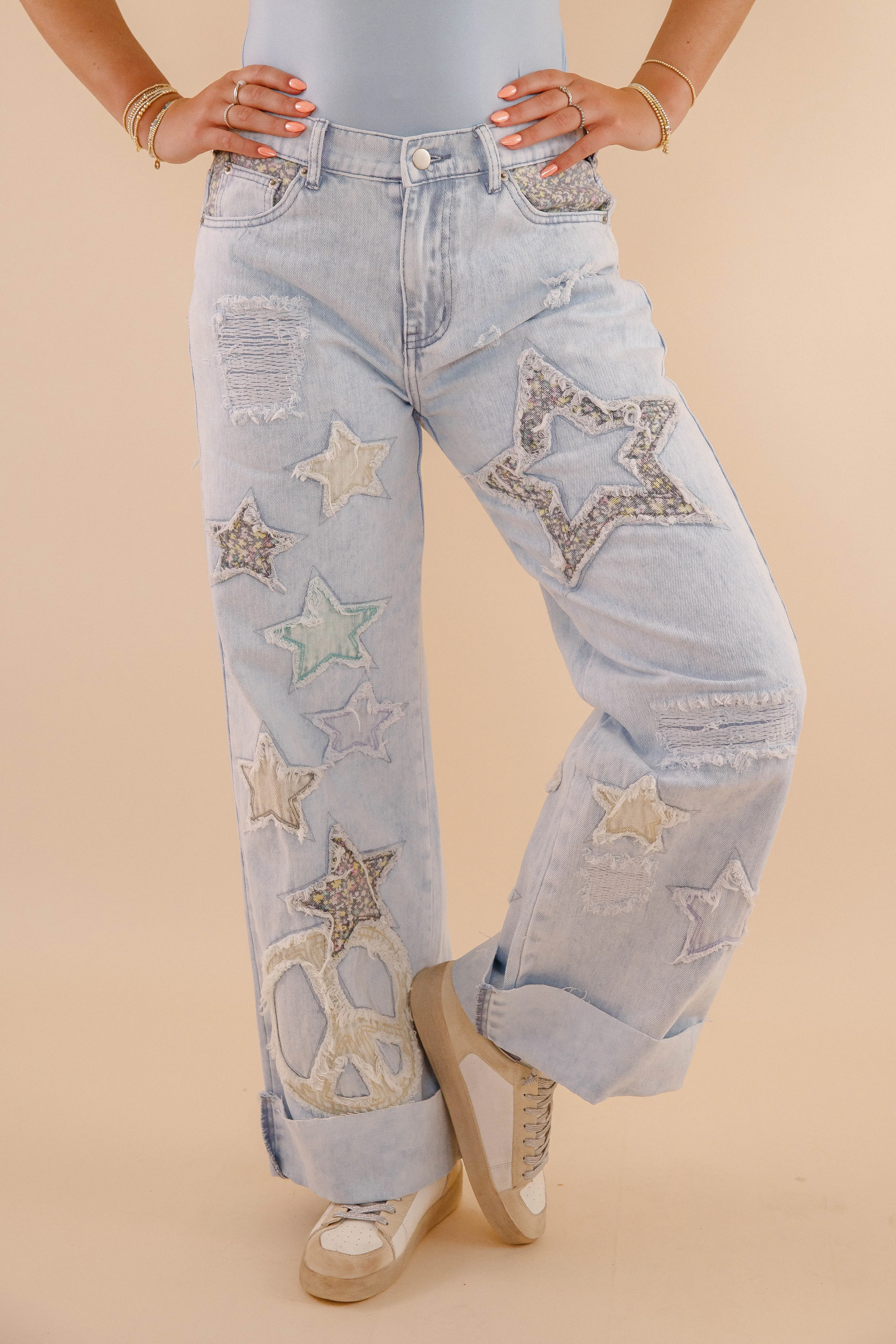 Make Peace With It Denim Tapered leg Light Fabric