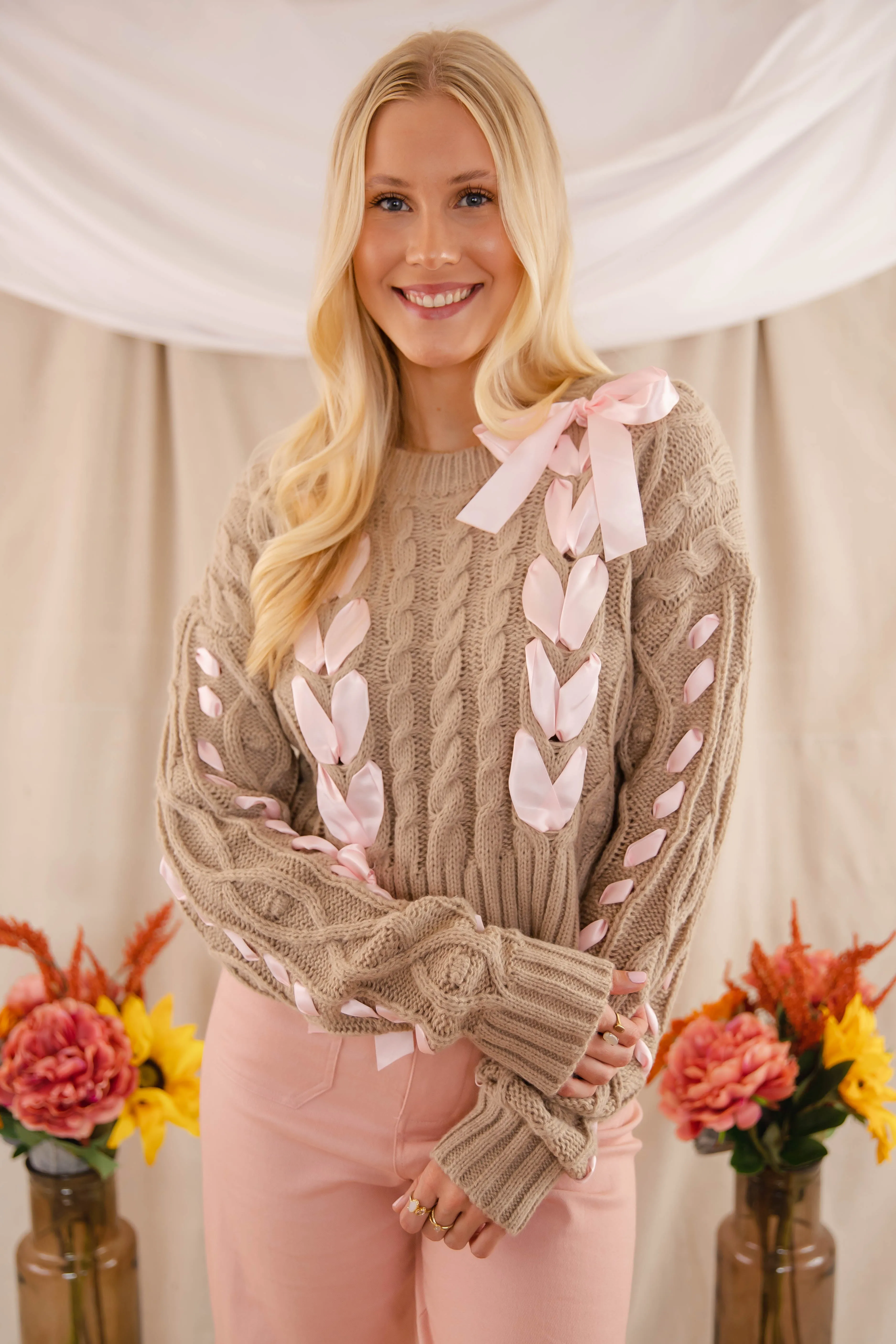 Notice The Little Things Ribbon Sweater Fray Resistant Edges