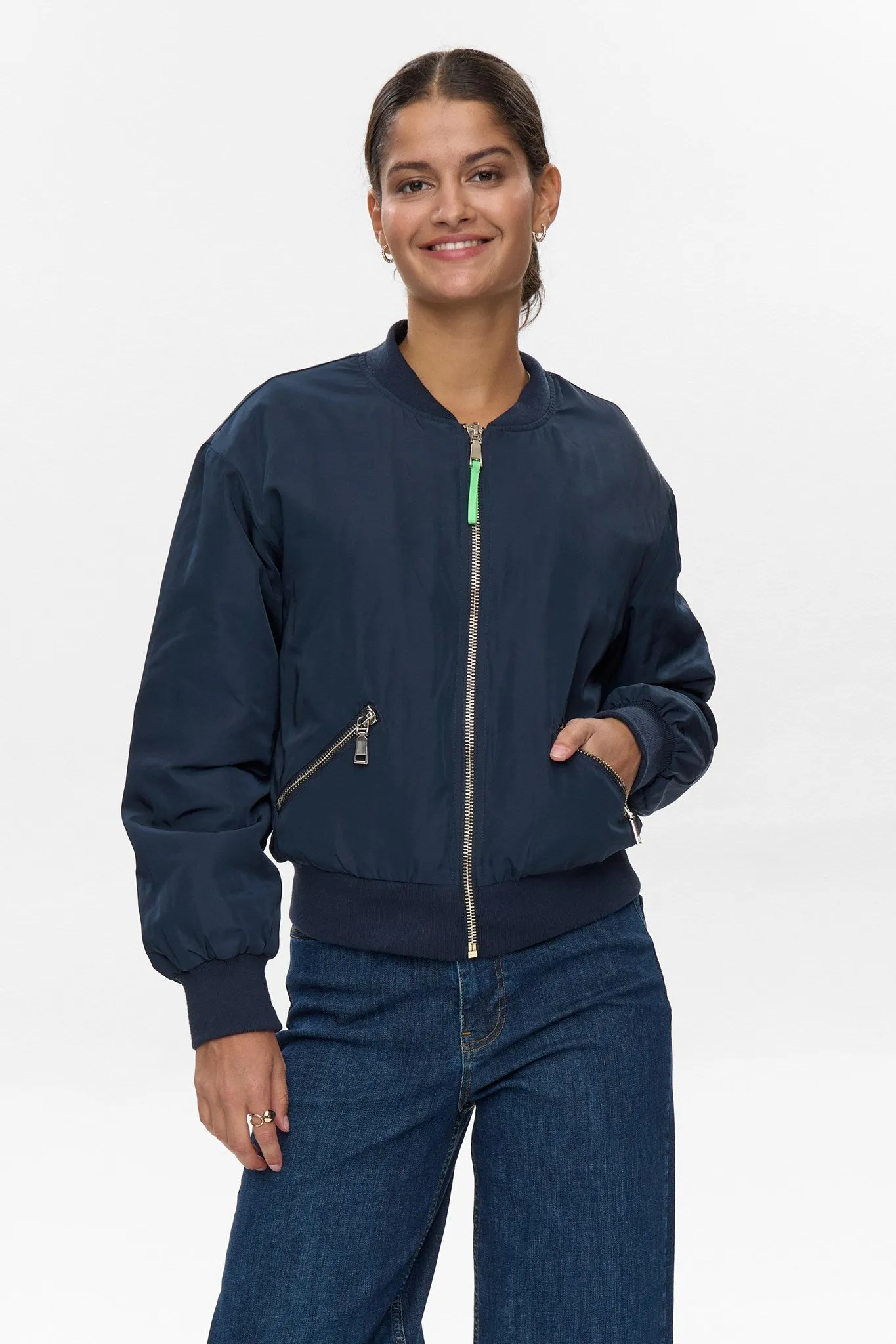 NUELLANORA JACKET - Dark Sapphire Seamless Knit Cuffs ShrinkResistantFabric