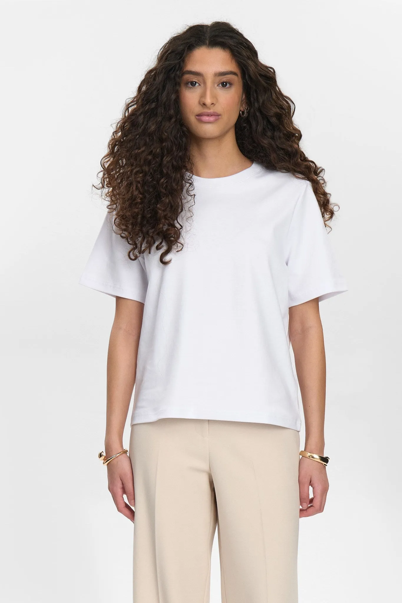 NUFIRA T-SHIRT - Bright White Wrinkle resistant fabric