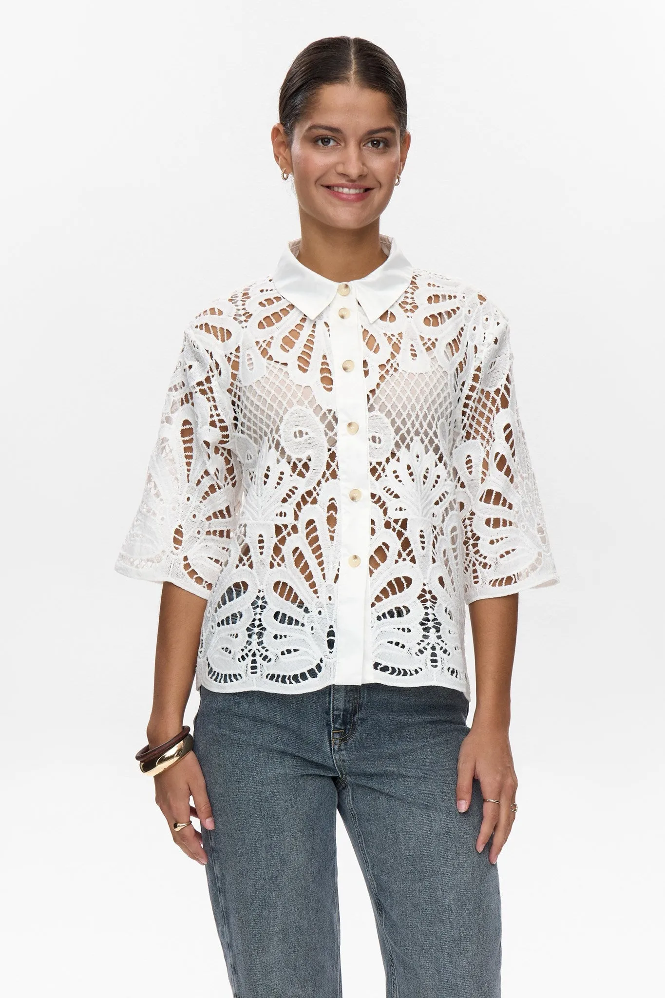 Modern Polo NUGOLDIE TOP - Cloud Dancer