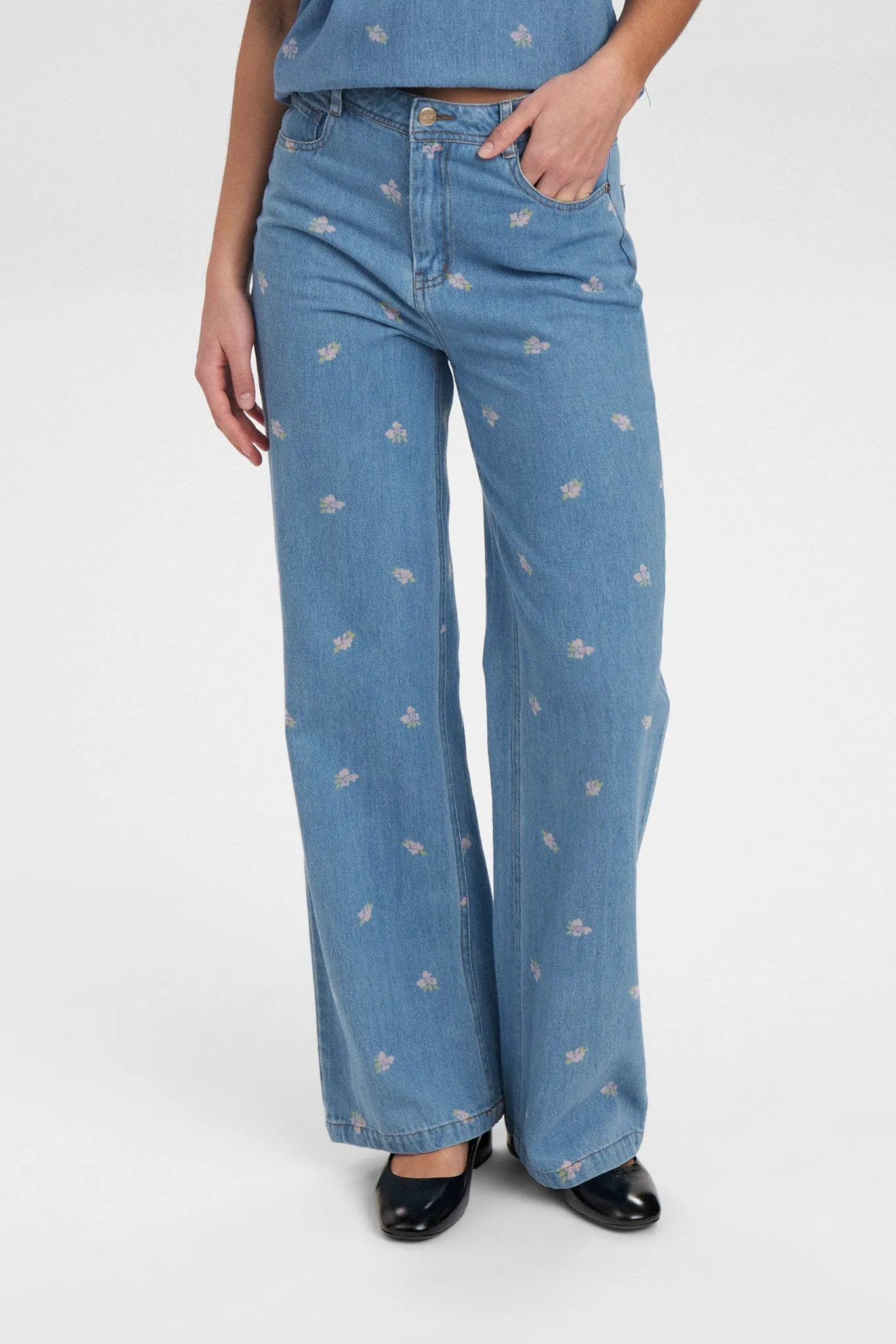 NUIBIZA JEANS - Medium Blue Denim Eco Friendly Dye