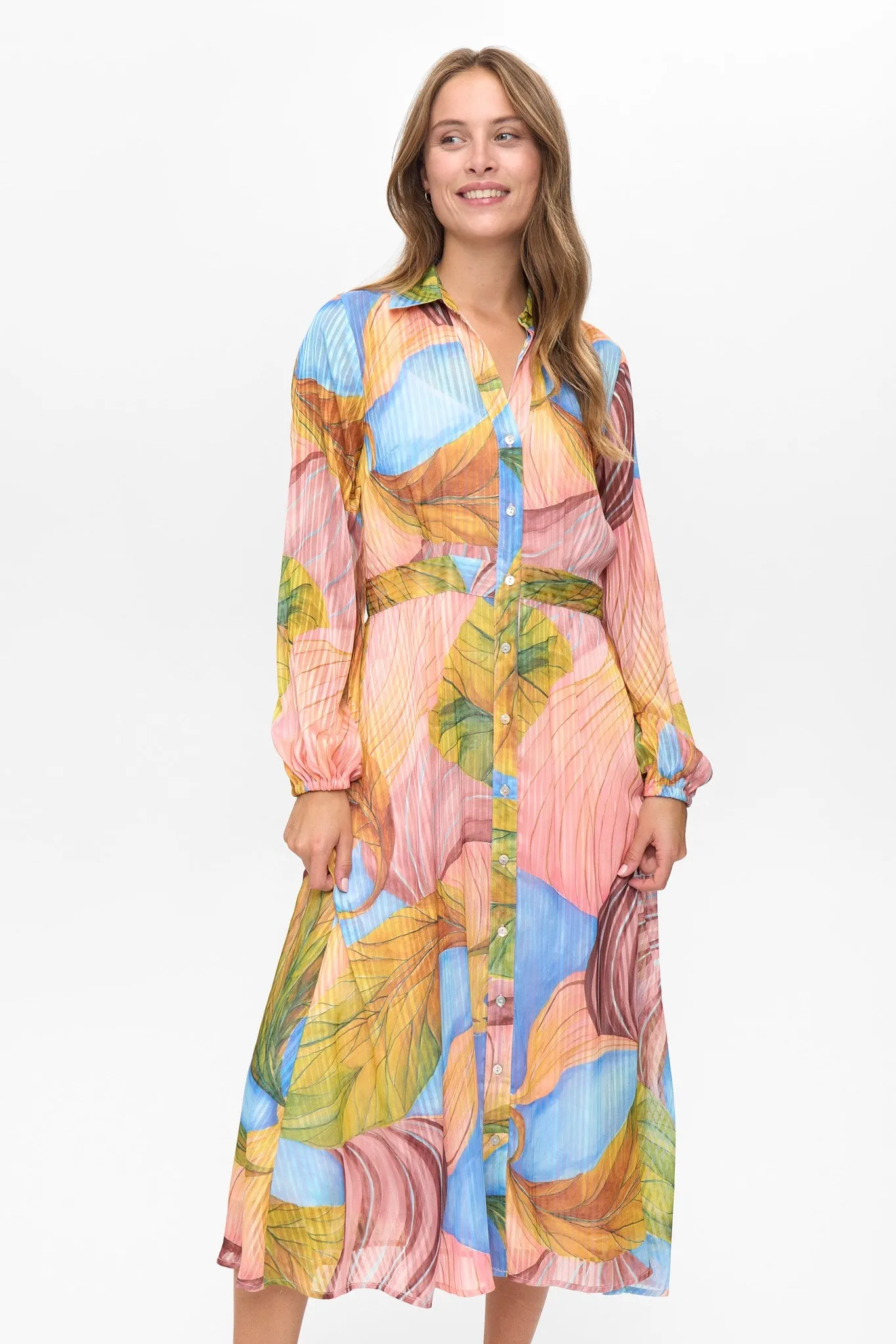 Sporty-Look Smooth Drape NUKAYA DRESS - Aquarius