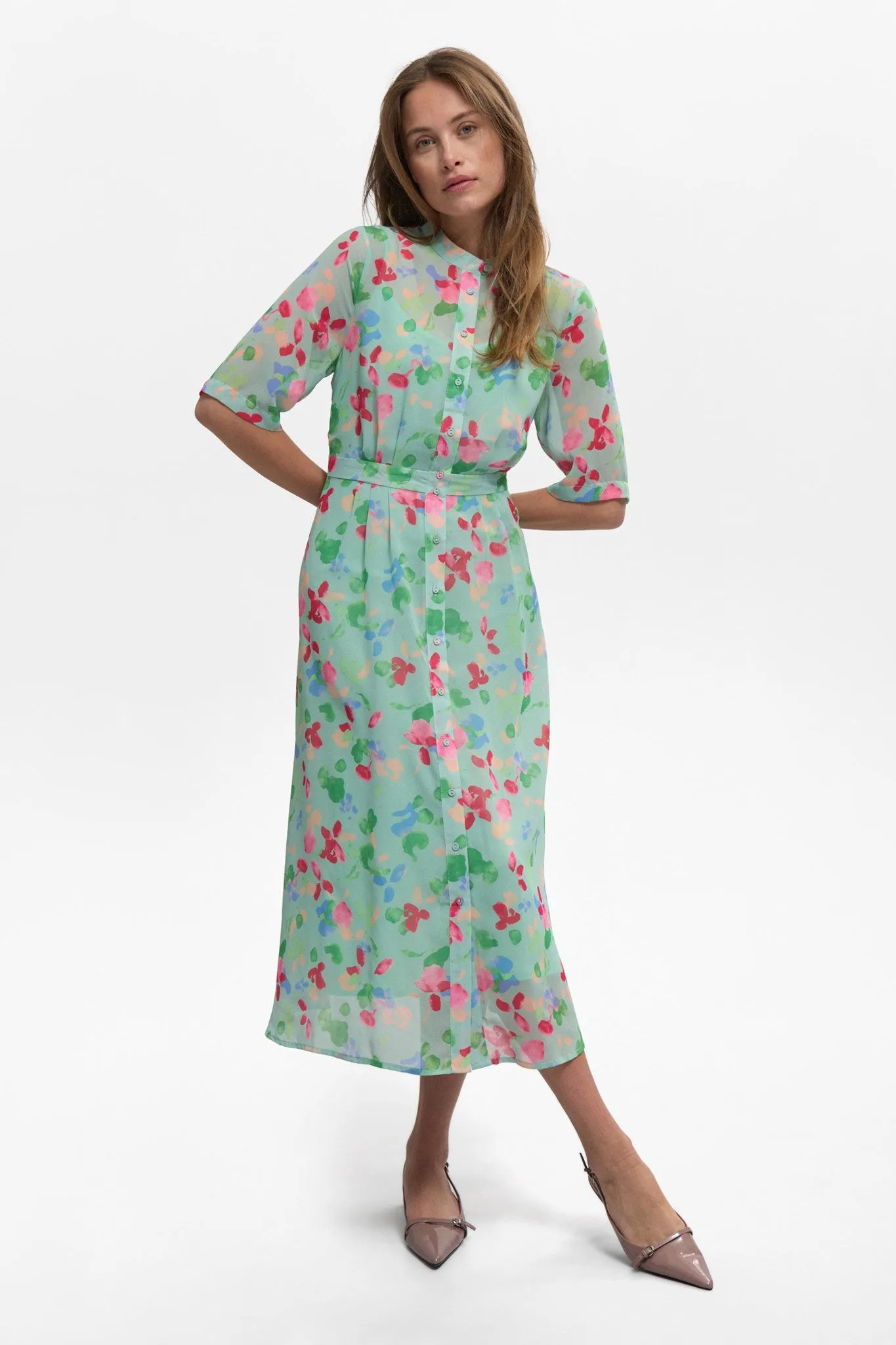 NUKYNDALL NEW SS DRESS - Harbor Gray Wrinkle-Free-Finish