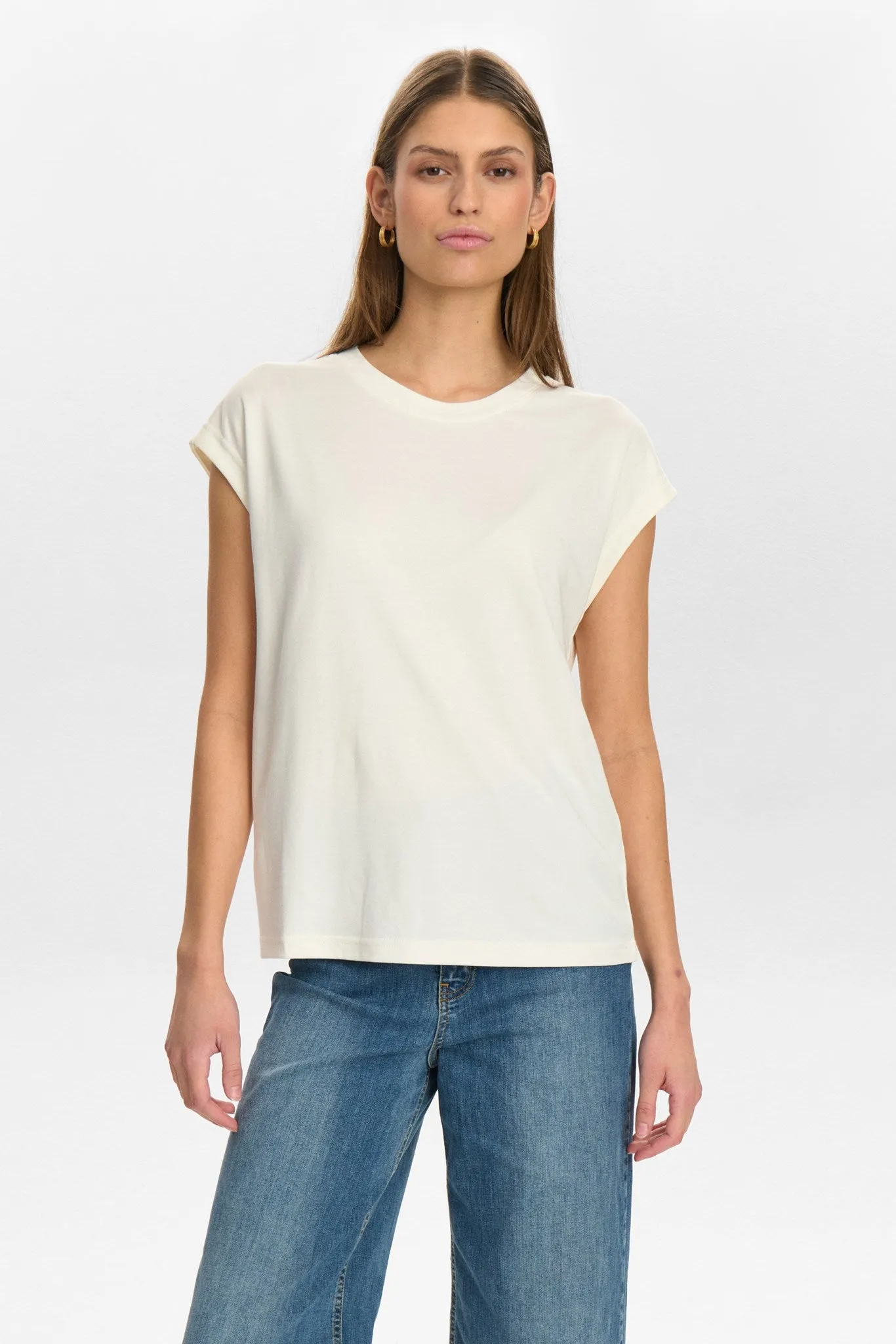 Sporty Design FlatlockStitching NULIZY TOP  - Cloud Dancer