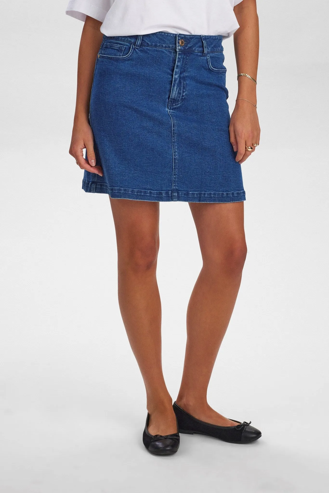 Modern Layer NULULU DENIM SKIRT - Medium Blue Denim