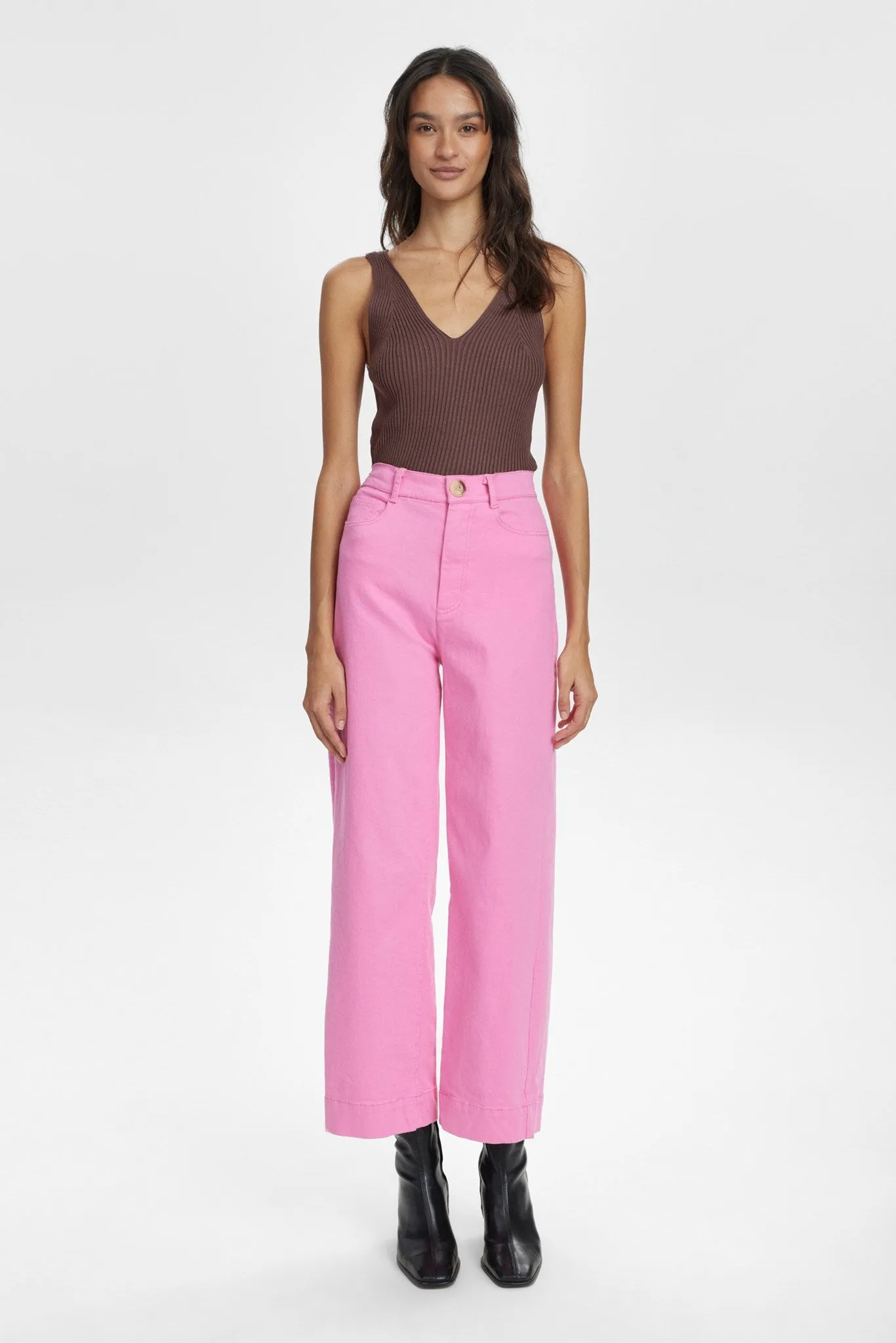 Reflective Trim Options Core Cut NULULU PANTS CROPPED - Pink Cosmos