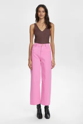NULULU PANTS CROPPED - Pink Cosmos Tear Resistant Fabric