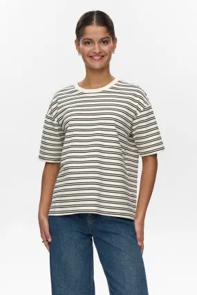 DoubleLayeredShoulders Self Fabric Tie NUMACIE T-SHIRT - Cloud Dancer