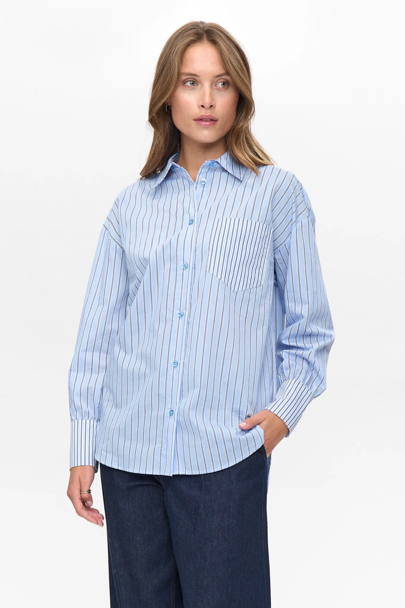 Slim Fit Shirt NUMAJRA CONTRAST SHIRT - Provence