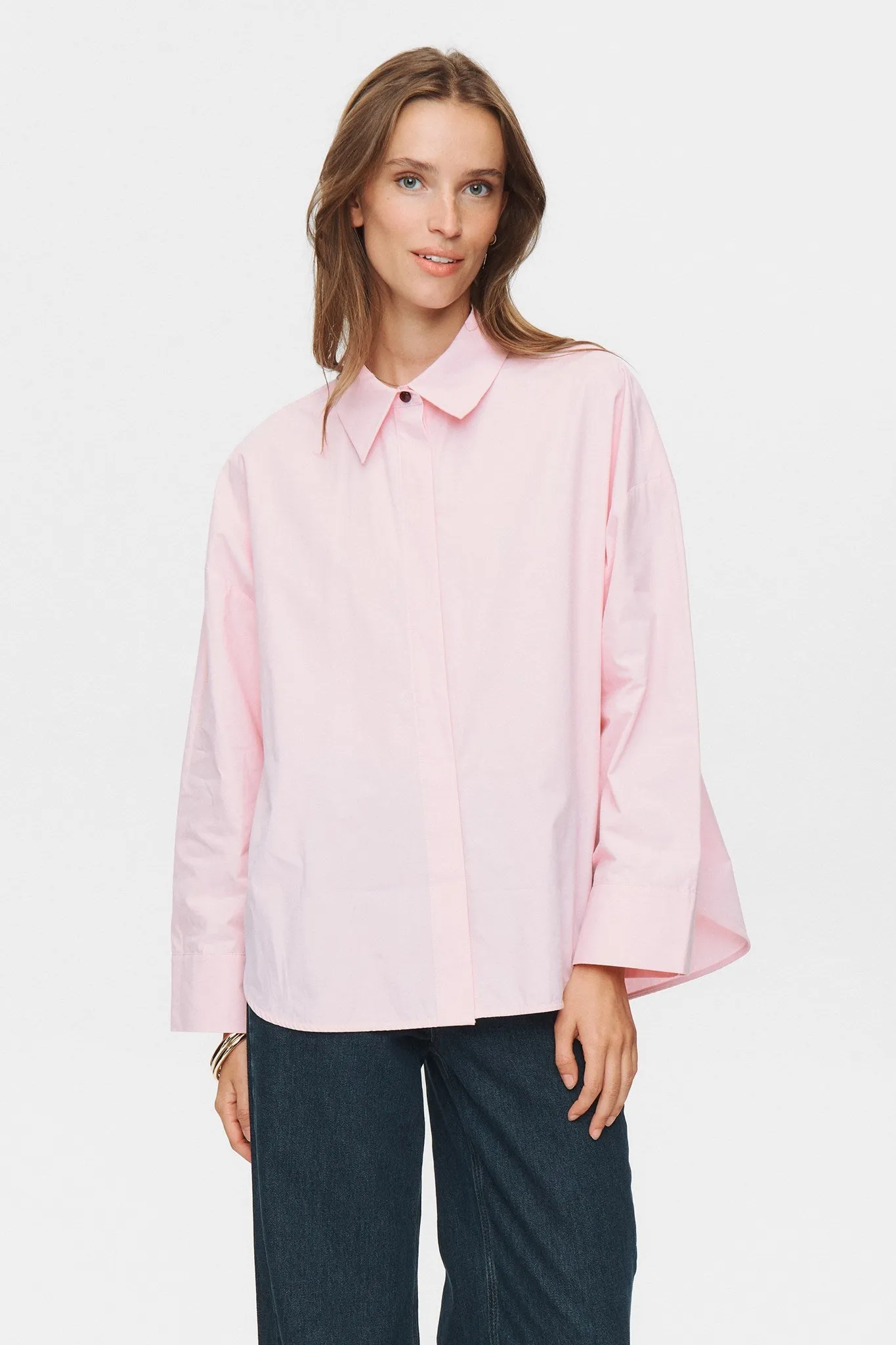 NUMENJA SHIRT - Roseate Spoonbill LightweightMaterial Formal Blouse