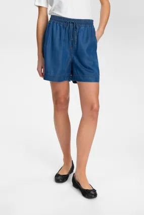 Stretchy Waist Trendy Waist NUMIAMI SHORTS - Medium Blue Denim