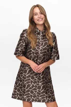 NUMING DRESS - Black Coffee Light Layers Runway-Ready