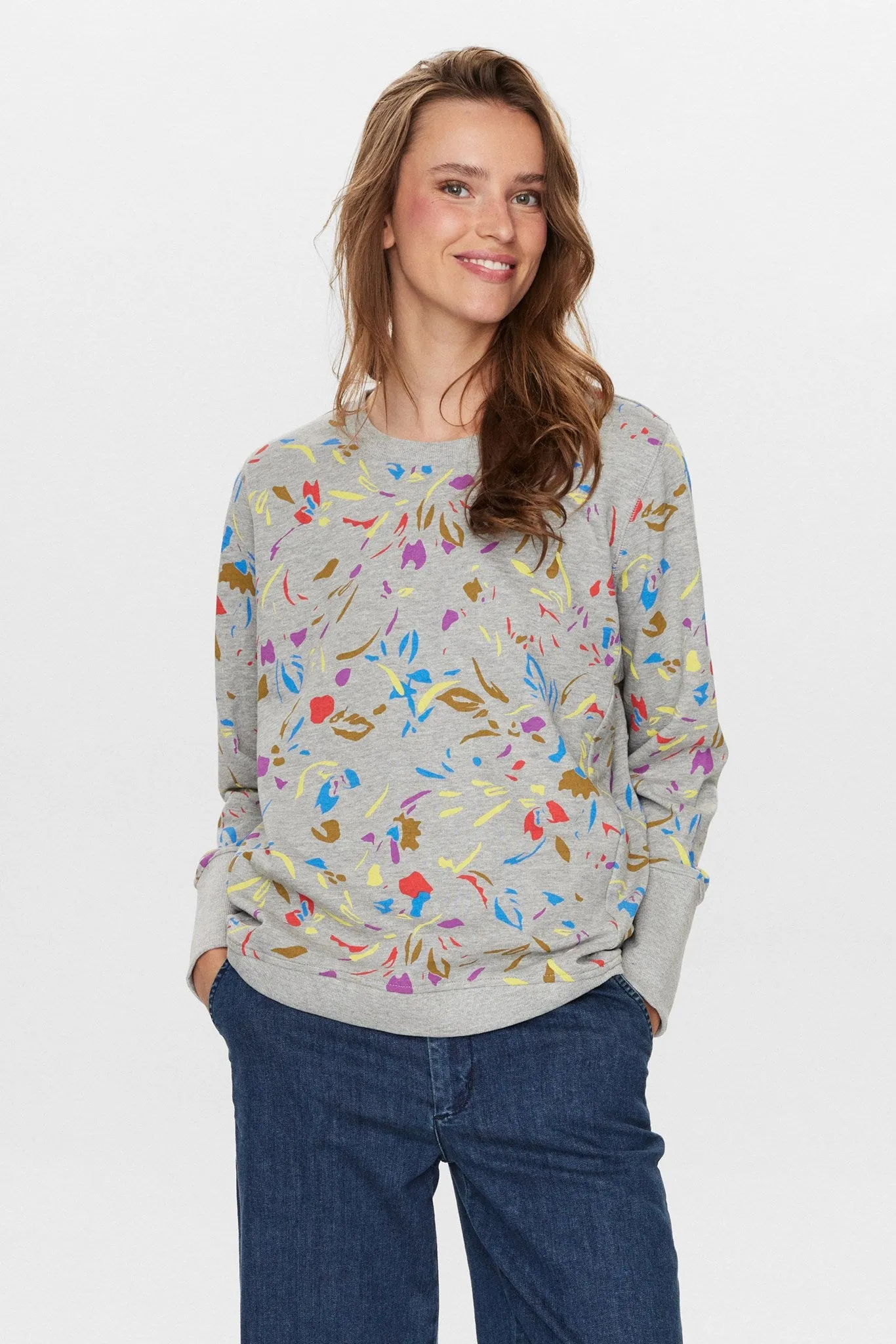 Soft Fleece Lining Lounge Comfort NUNIKOLA SWEAT - Medium Grey mel