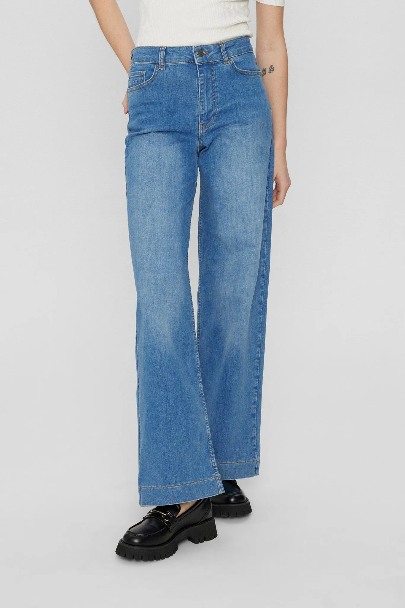 Minimalist Night Out Smooth Streetwear Fan Night Out NUPARIS JEANS LONG LIGHT BLUE - Light Blue Denim