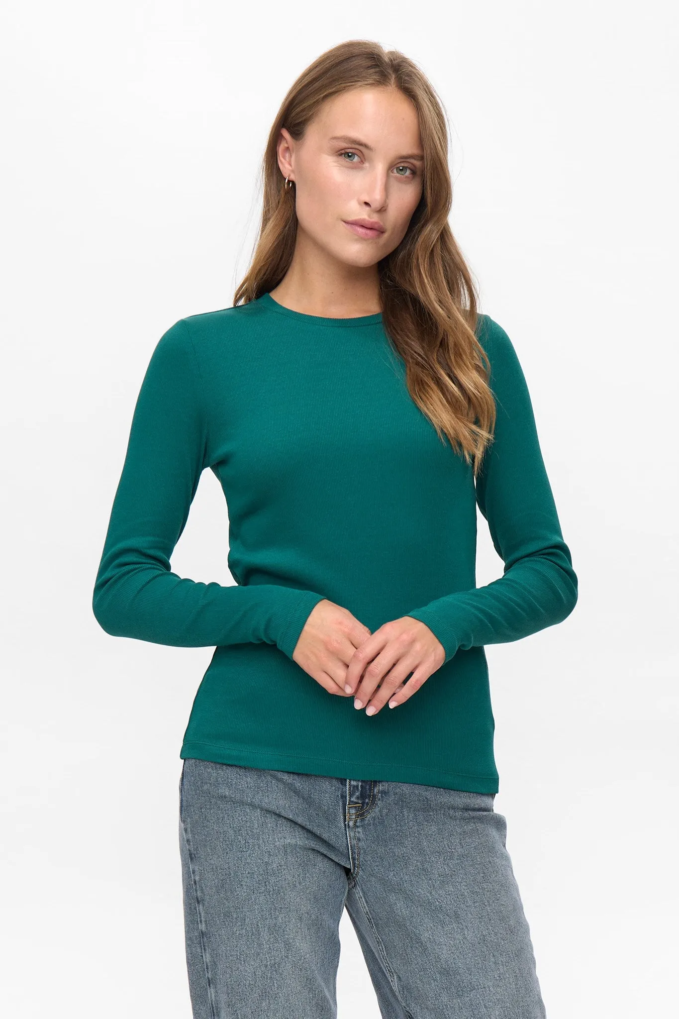 NURILEY LS TEE - Rain Forest Button Down Collar