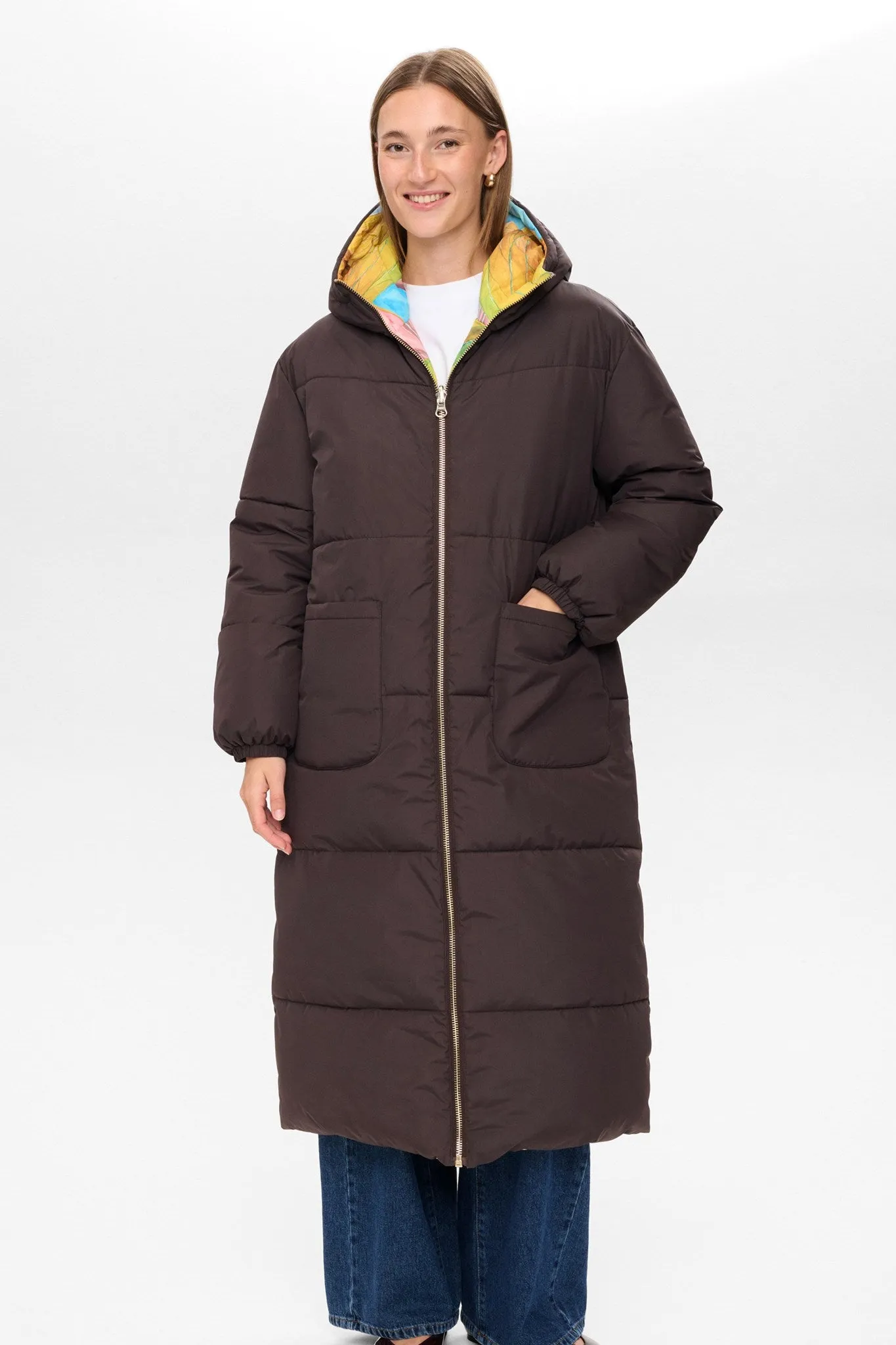 NUSOULA REVERSIBLE JACKET  - Black Coffee Low Profile Insulation