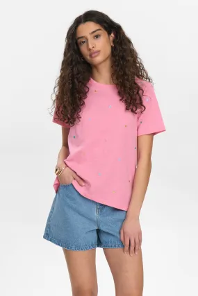 Tagless Comfort Contoured Armhole Design NUSUMI T-SHIRT - GOTS - Pink Carnation