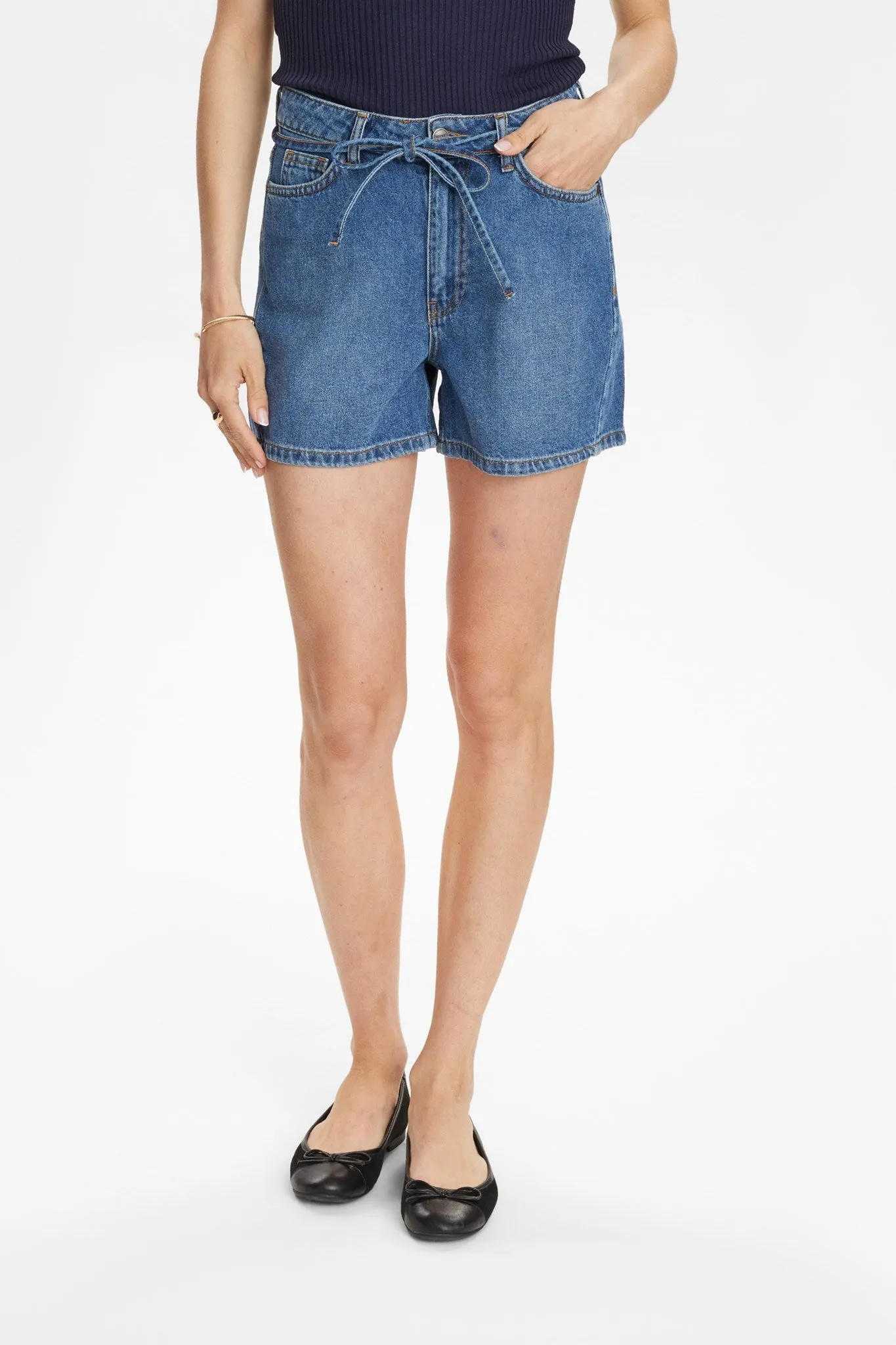 NUTOKYO SHORTS - Medium Blue Denim Secure Cuff Design