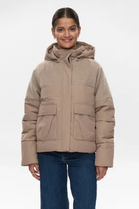 Mesh Lining Stormproof Zipper NUWILLOW SHORT JACKET - Taupe Gray