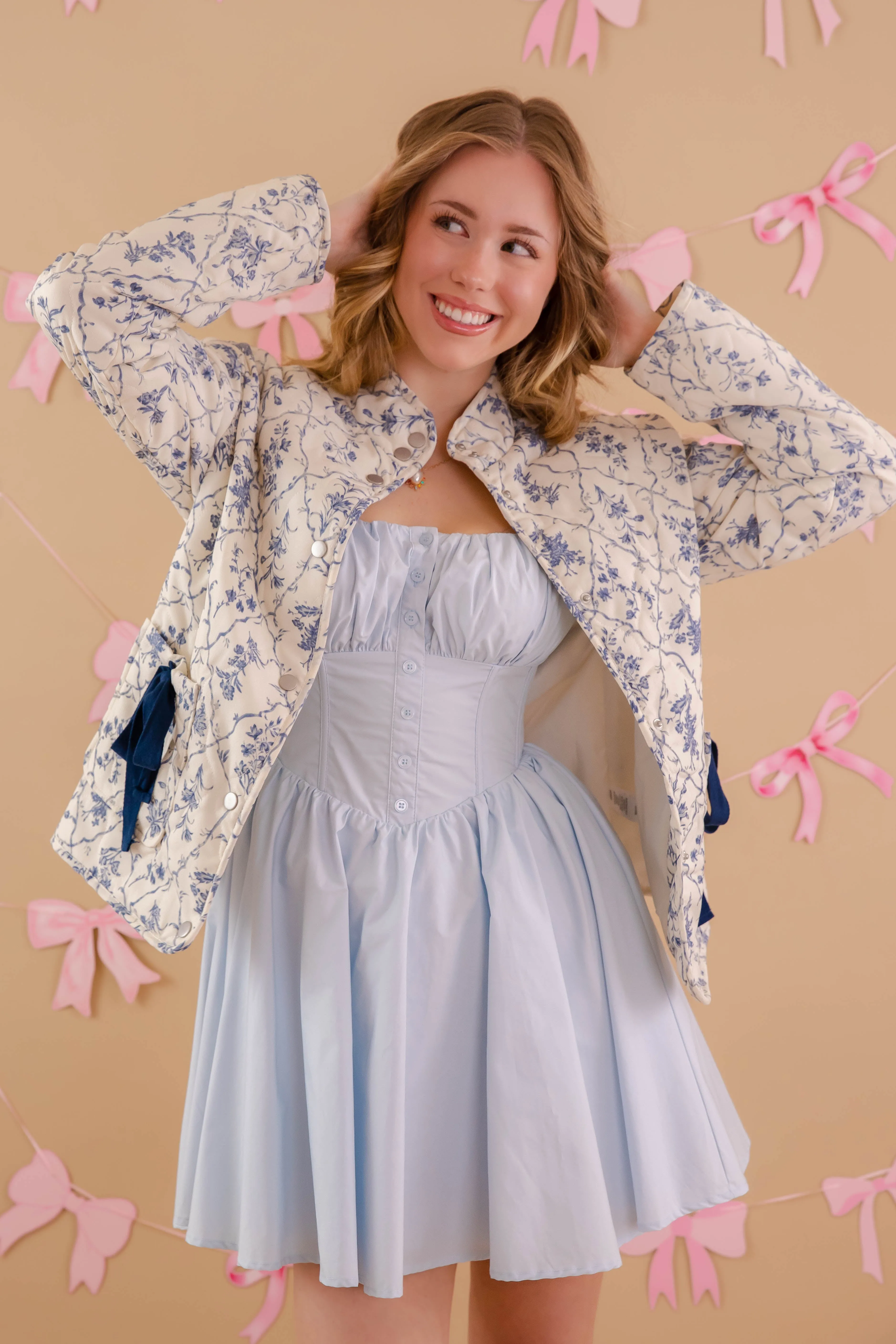 FourWay Stretch Fabric SoftFeel Fabric Nice To Meet You Quilted Jacket