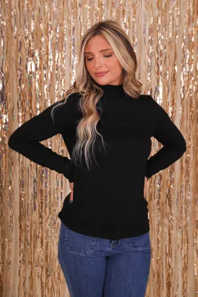 There She Goes Again Ribbed Top-Black Fashion Statement