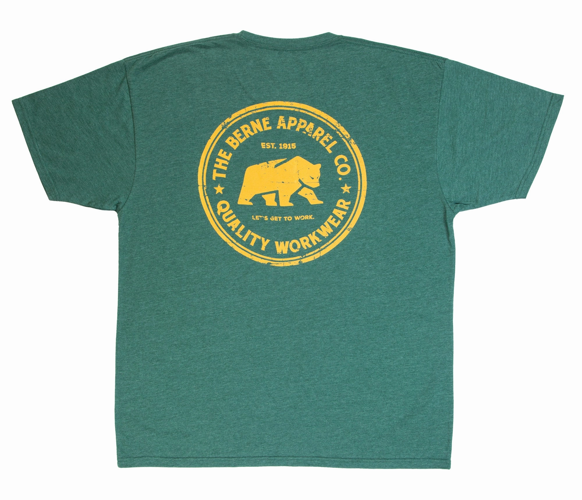 Eco Friendly Material Soft Stretch Fit Berne Mens Pine Cotton Blend Badge Tee S/S