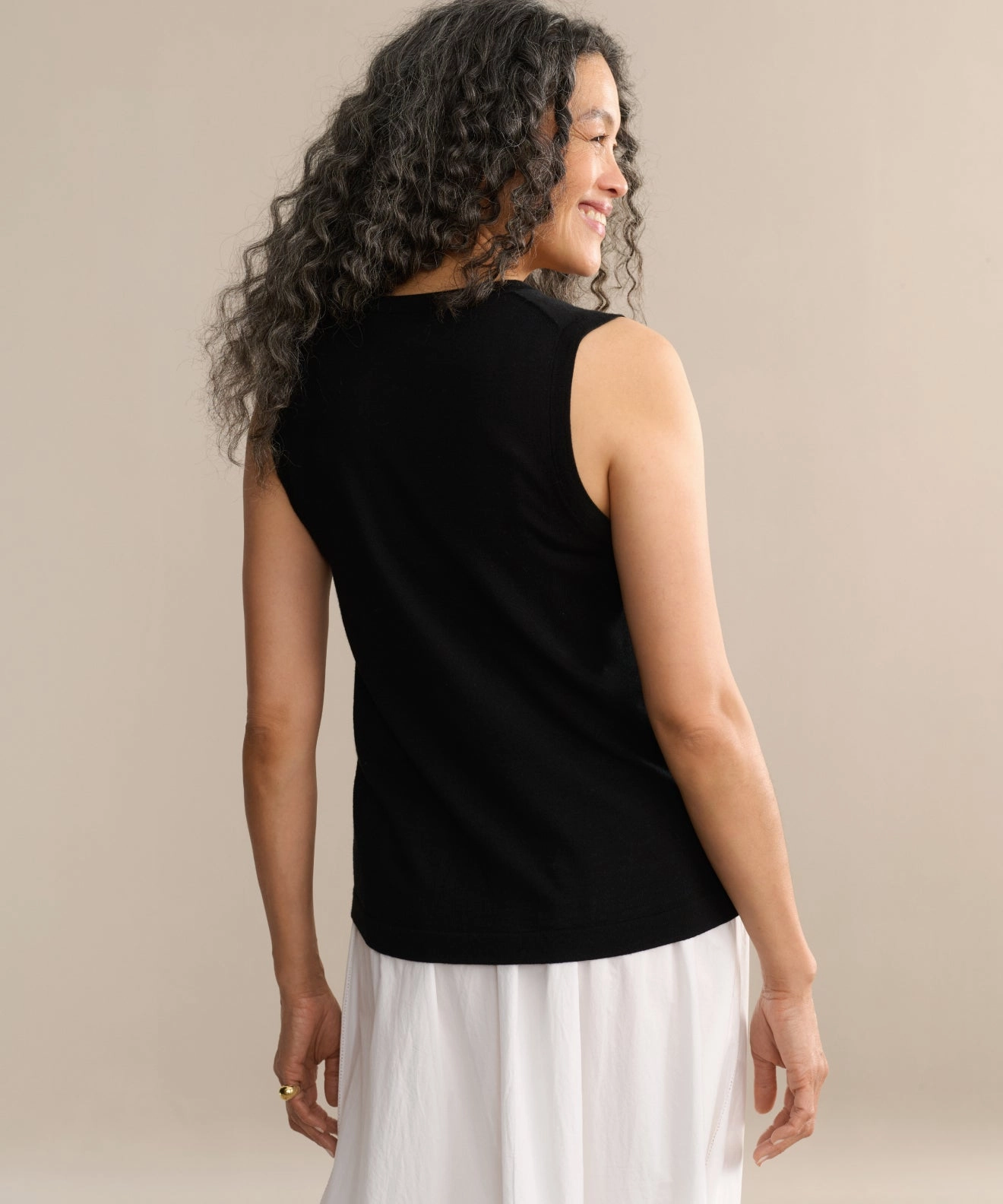 Two Tone Weave Summer Sweater Merino Tank