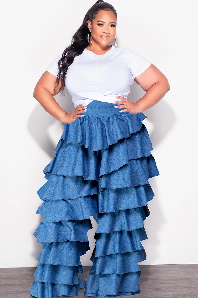 Final Sale Plus Size Twist Cropped T-Shirt in White (Top Only) Basic Style Stylish Waistband