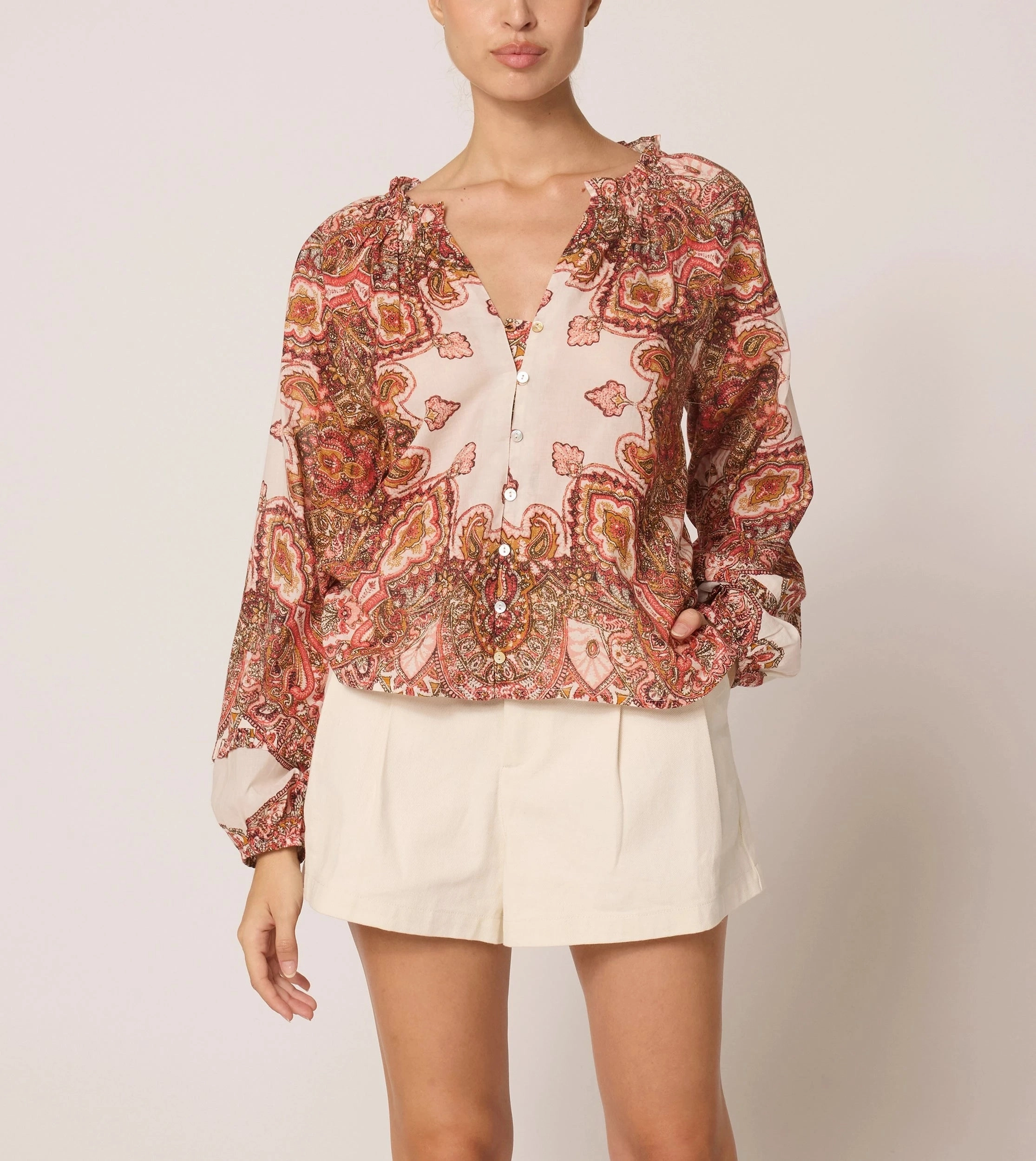TearResistant Blends LowProfileZipperSystem Alicia Blouse | Foulard Paisley