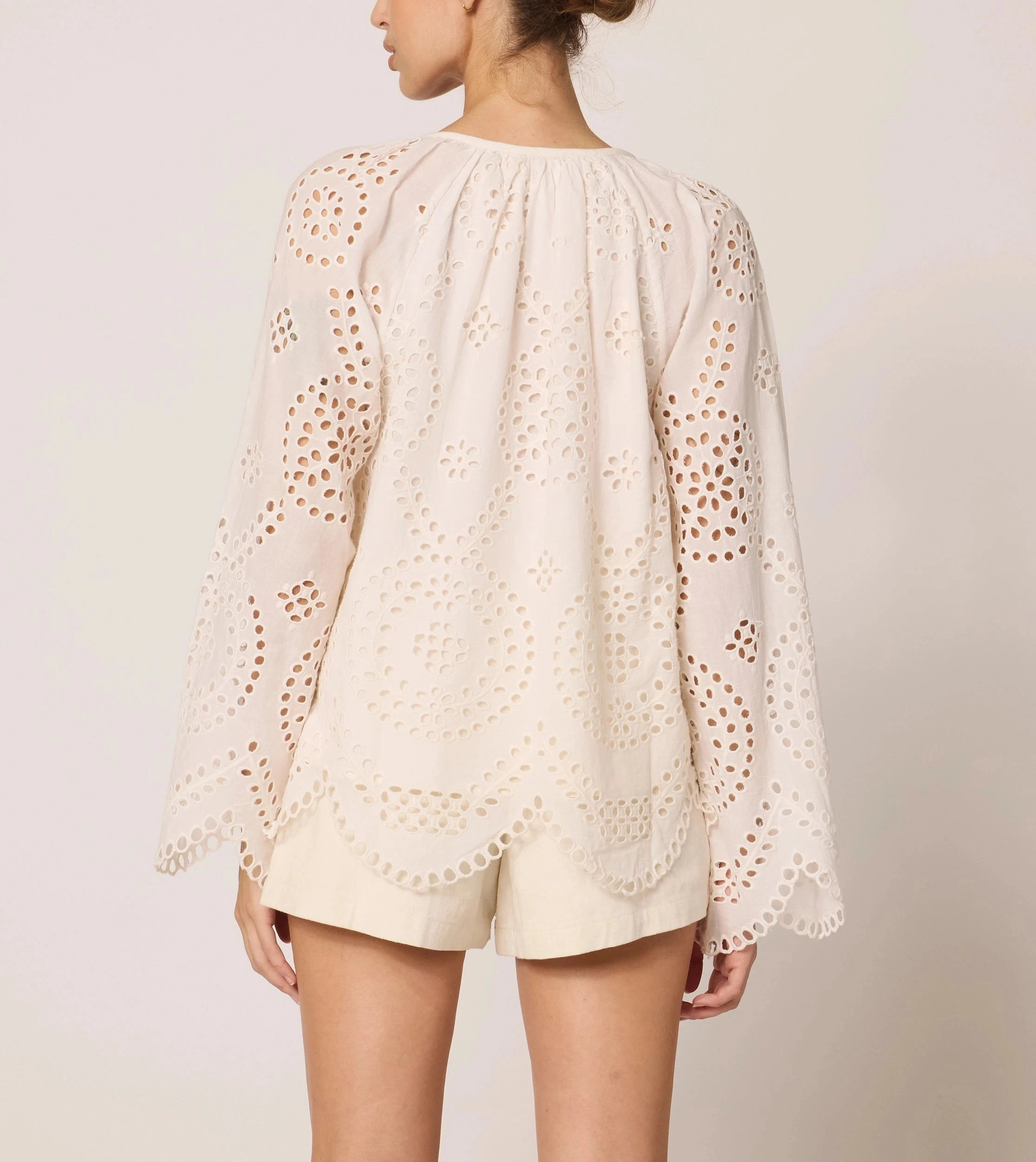 AbrasionResistantEdging Citlali Blouse | Ivory Eyelet