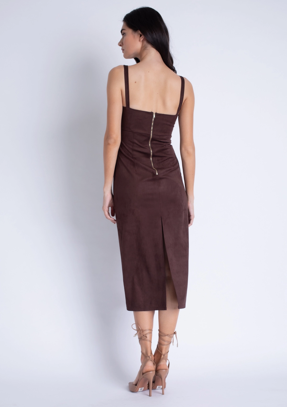 Special-Occasion Olivia Suede Midi Dress