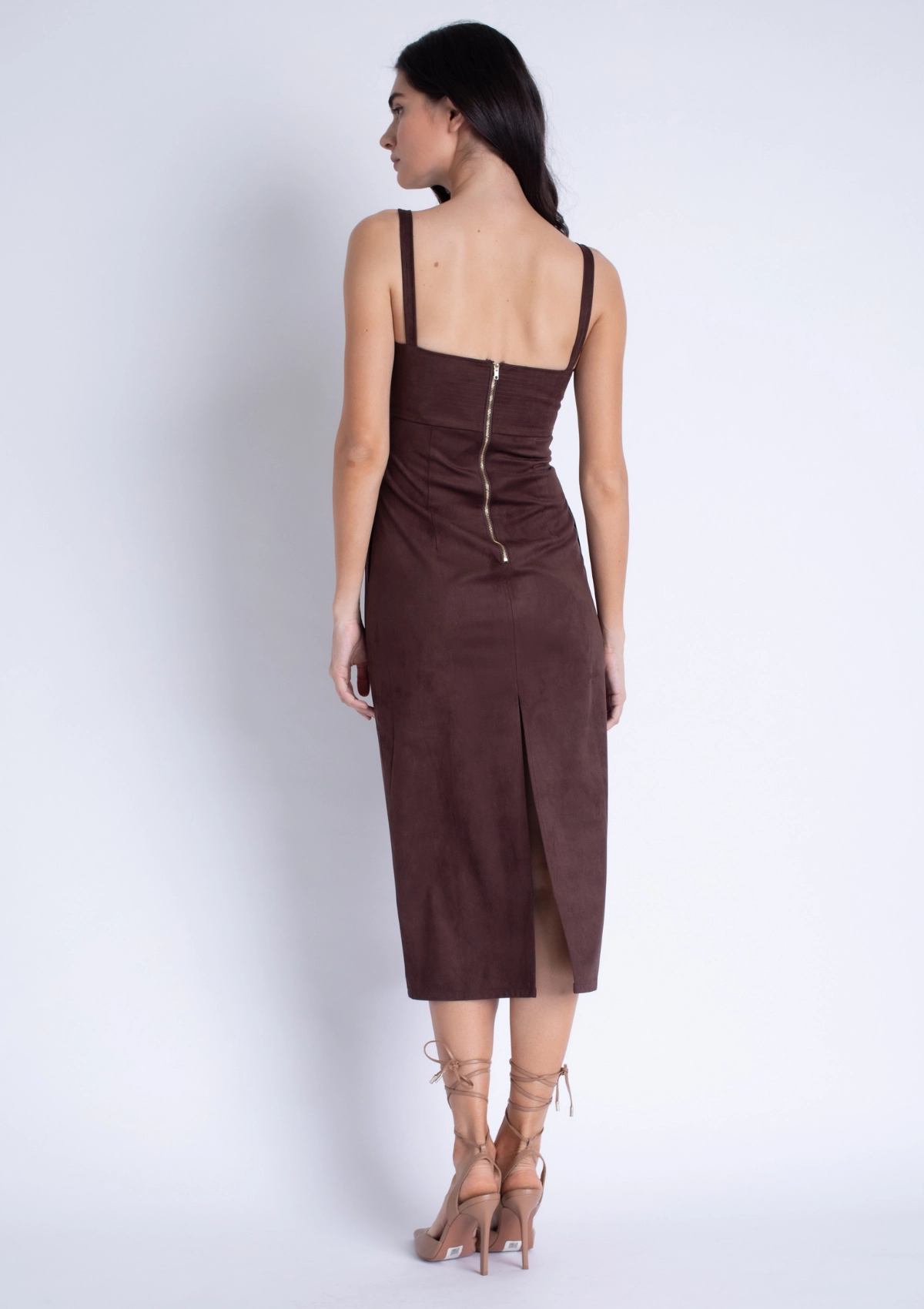 single wear Effortless Mood Olivia Suede Midi Dress