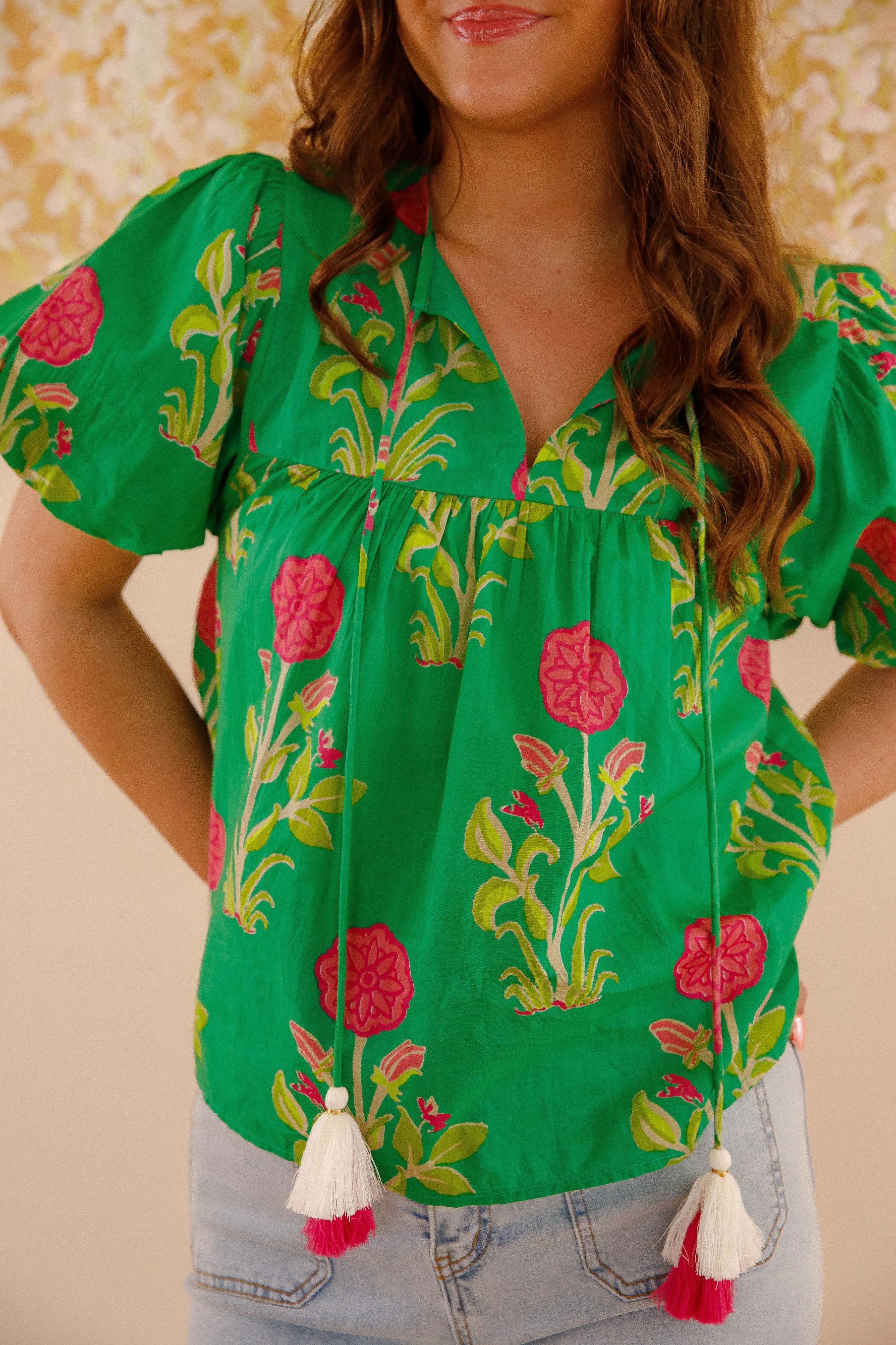 SoftTouch On The Move Blouse-Green