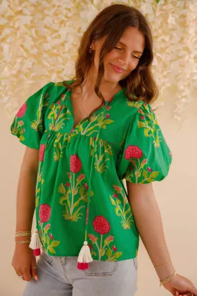 YarnDye Technique SnagResistant Fabric On The Move Blouse-Green