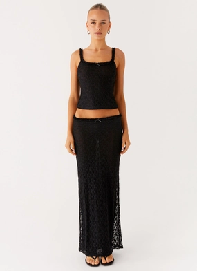 Ophira Maxi Skirt - Black Subtle Mood