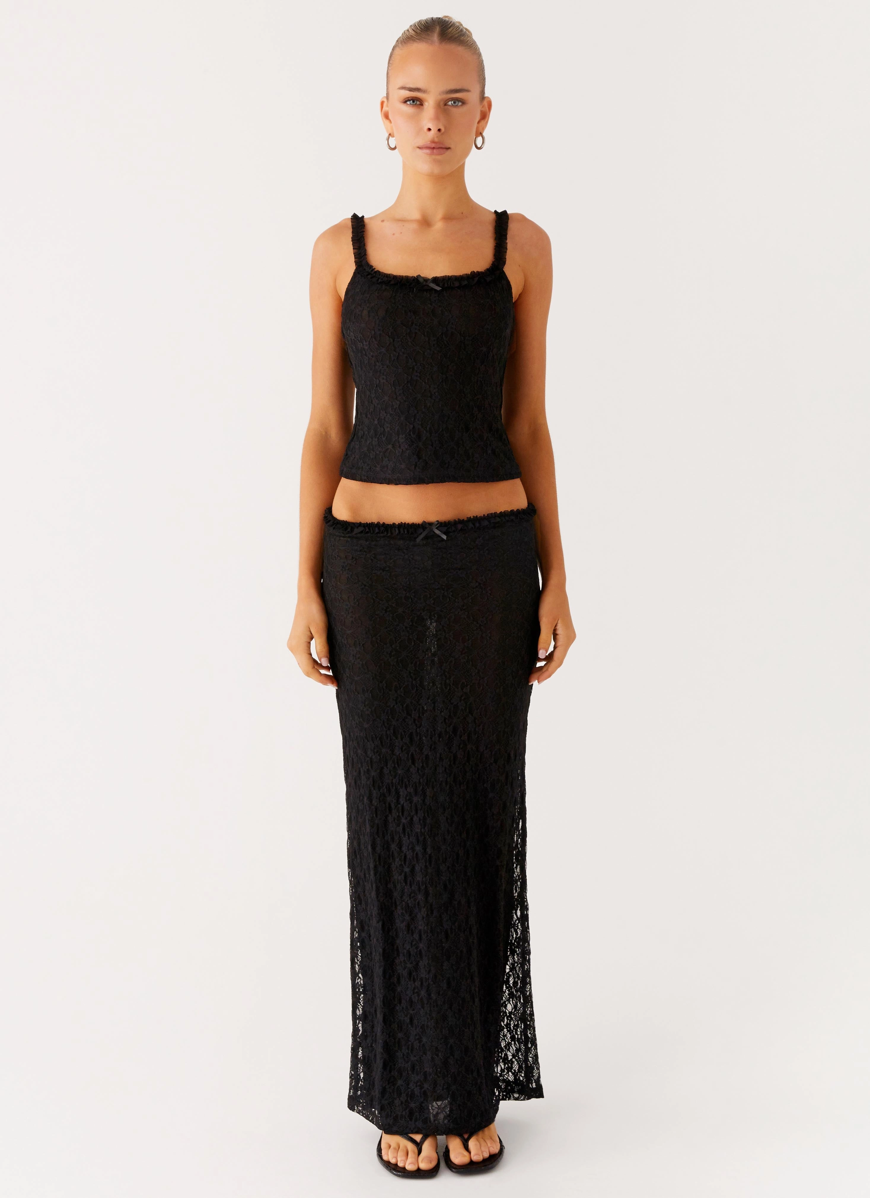 Ophira Maxi Skirt - Black Subtle Mood