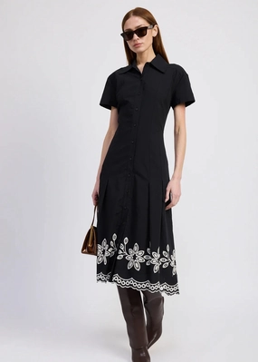 Chilly Day Comfort QuickDryTechnology En Saison Isidora Midi Shirt Dress Black Natural