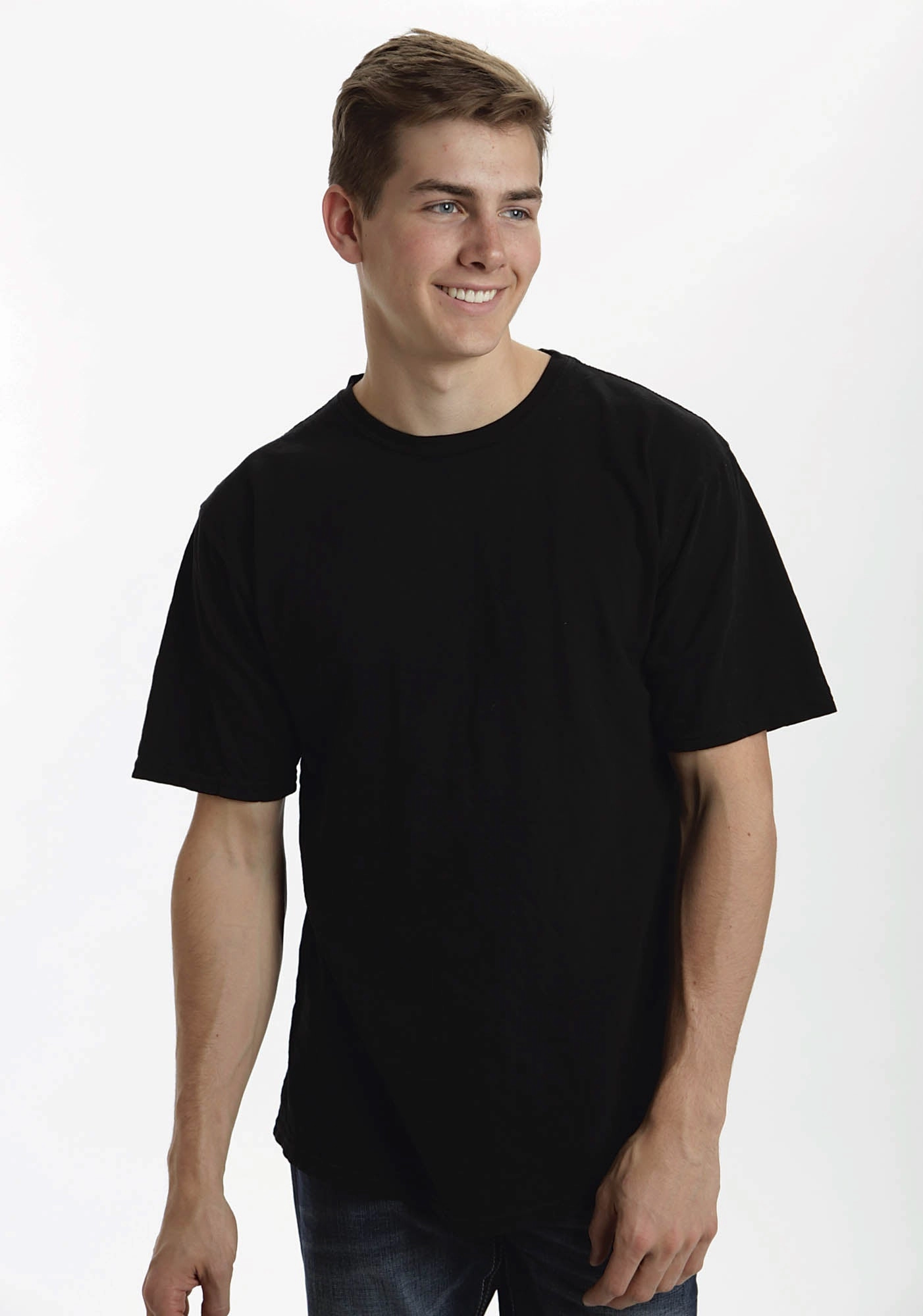 Ouray Unisex Black 100% Cotton Plain S/S T-Shirt mix and match