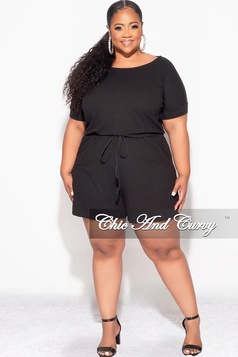 Full Motion Final Sale Plus Size Romper in Black