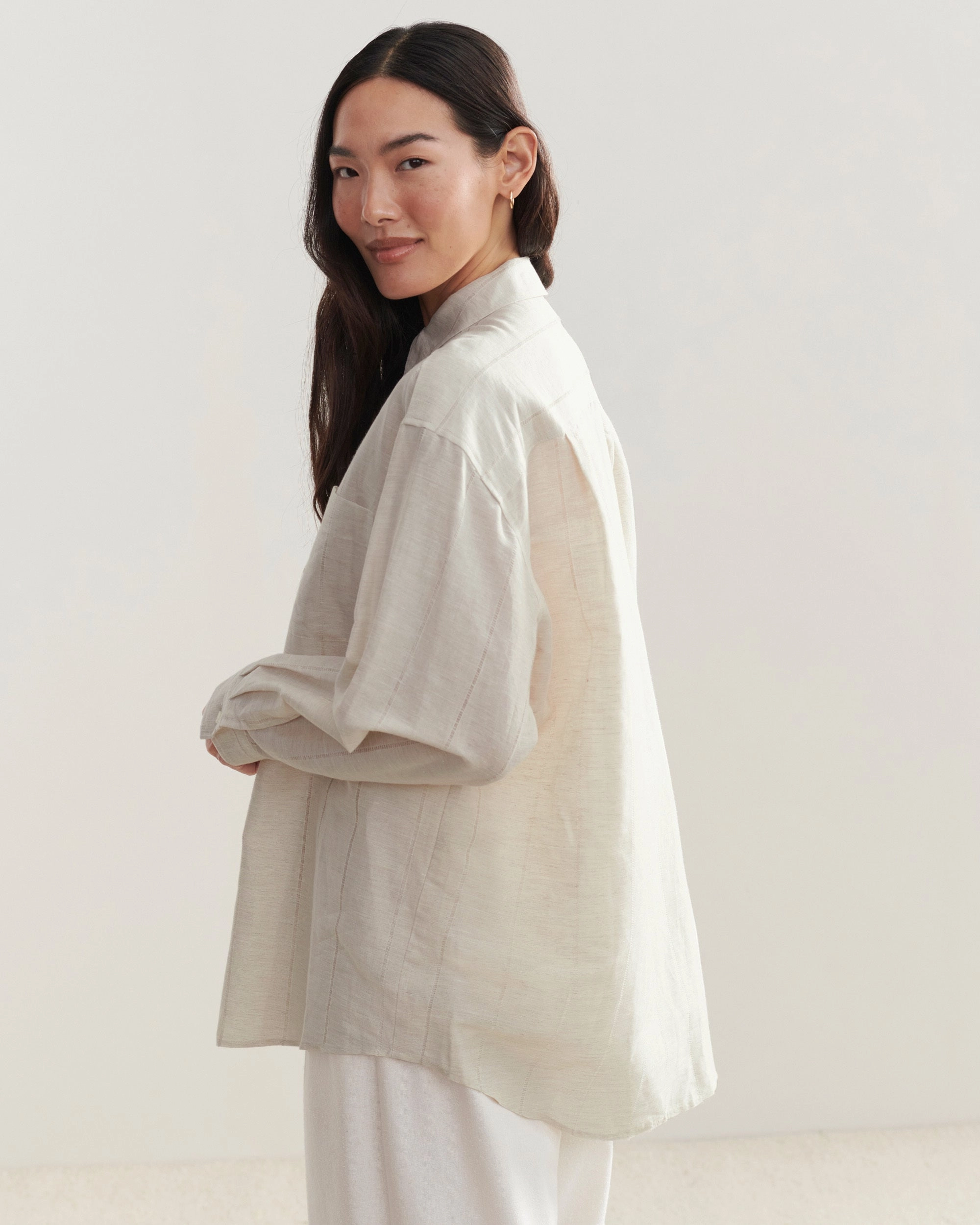 OEKOTEX Certified Fabric Stretch Material Oversized Shirt