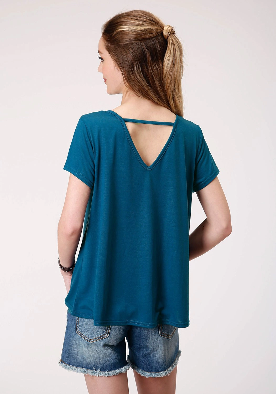 Roper Womens Navy Poly/Rayon Arrows Swing S/S T-Shirt Plus size option