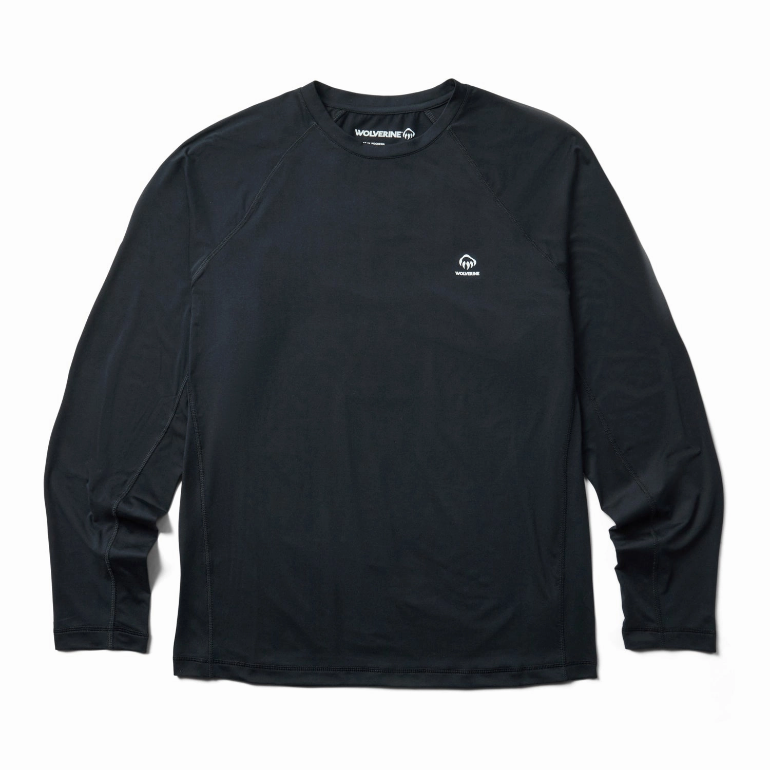 Wolverine Mens Black Polyester L/S Tactical Sun-Stop Eco Crew Gradient effect Youthful Vibe