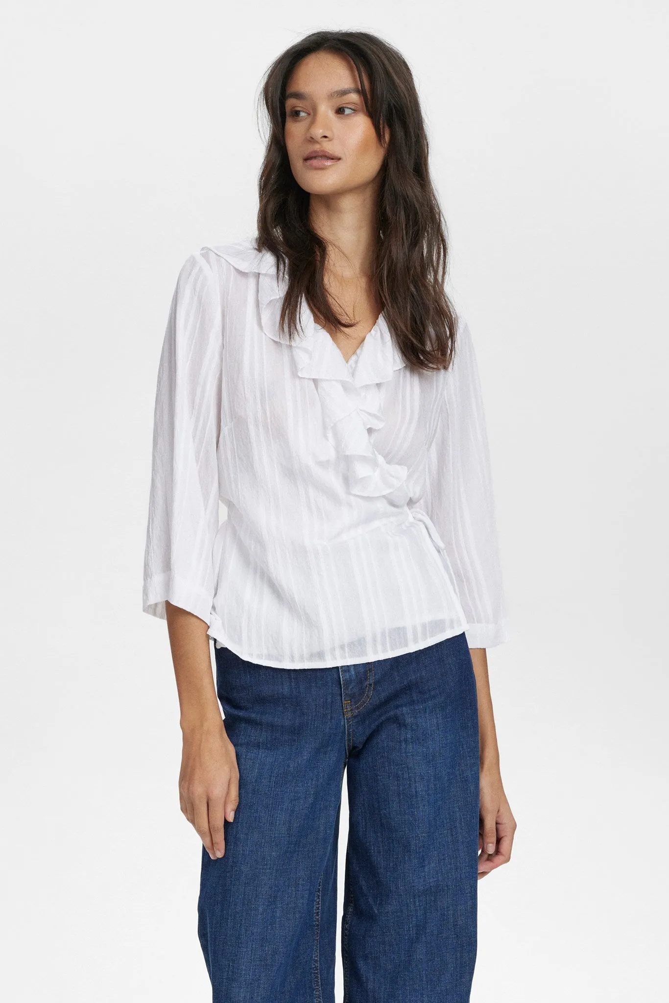 NUHALSTON WRAP SHIRT - Bright White WrinkleResistantTextile